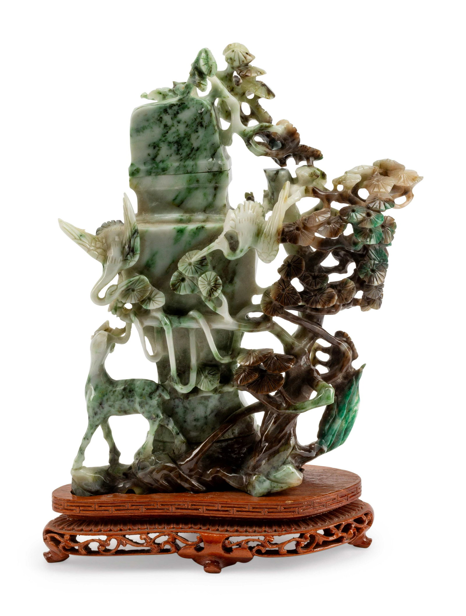 A Chinese Export Carved Hardstone Figural Group (1 of 3)