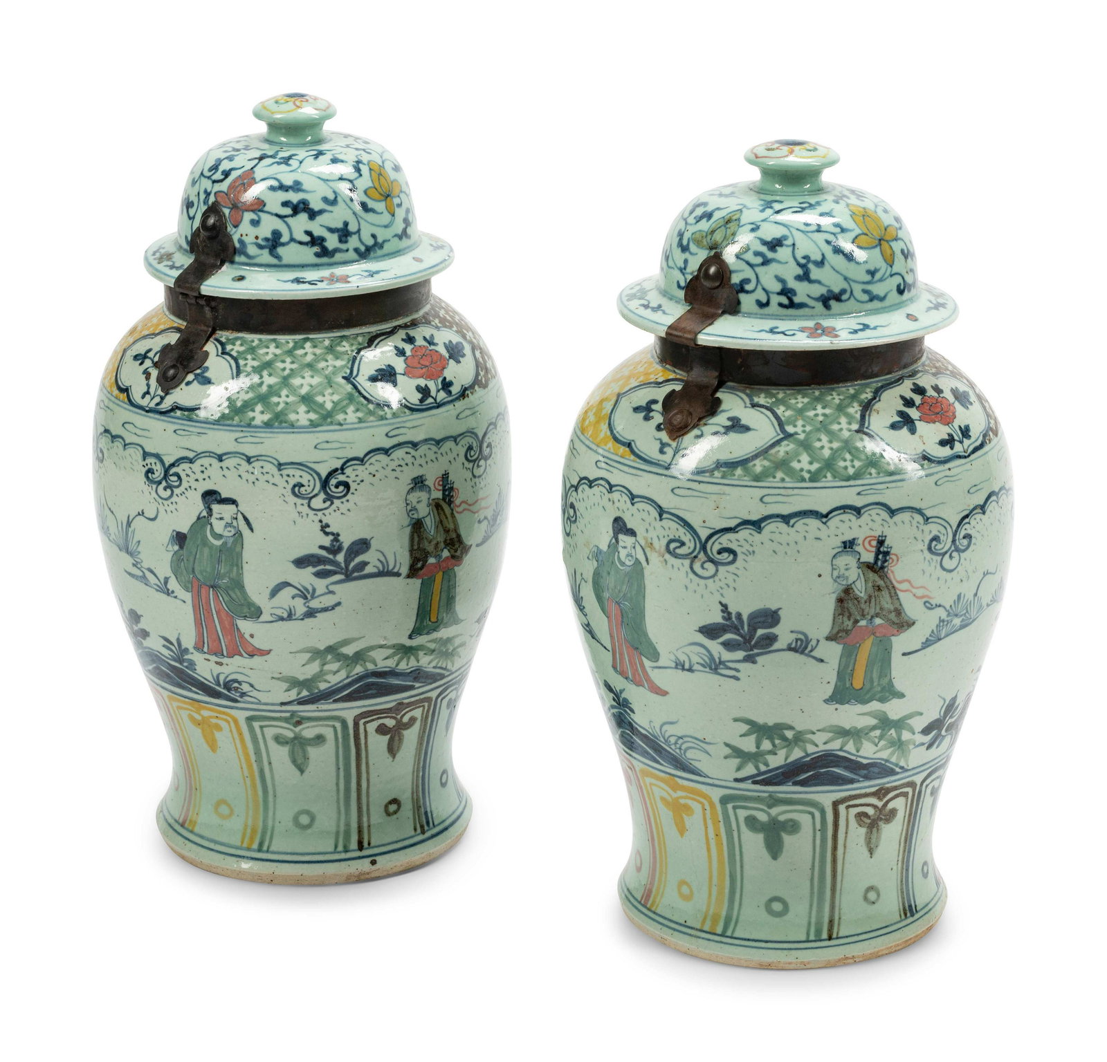 A Pair of Chinese Export Iron Mounted Porcelain Tea (1 of 4)