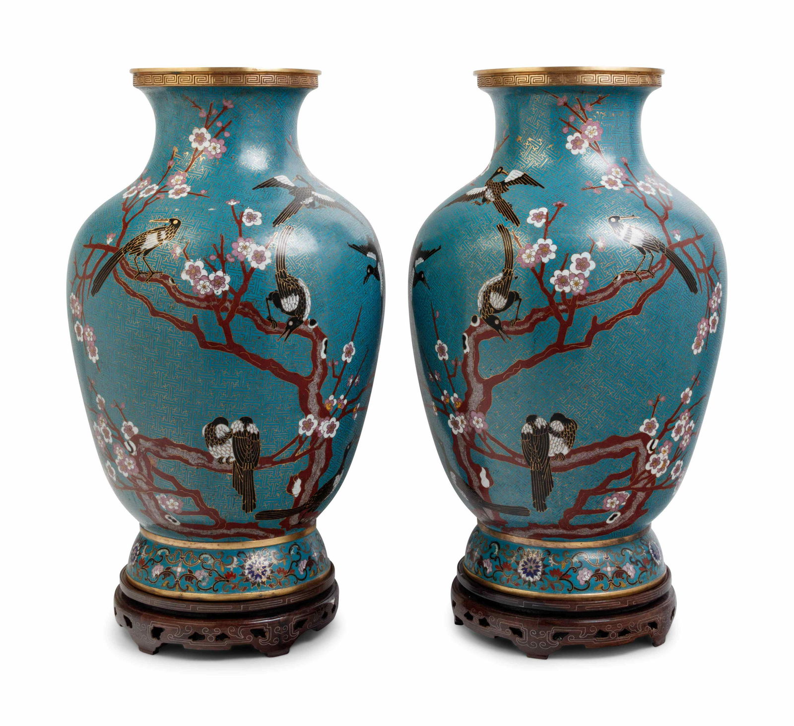 A Pair of Large Chinese Export Cloisonne Vases (1 of 2)