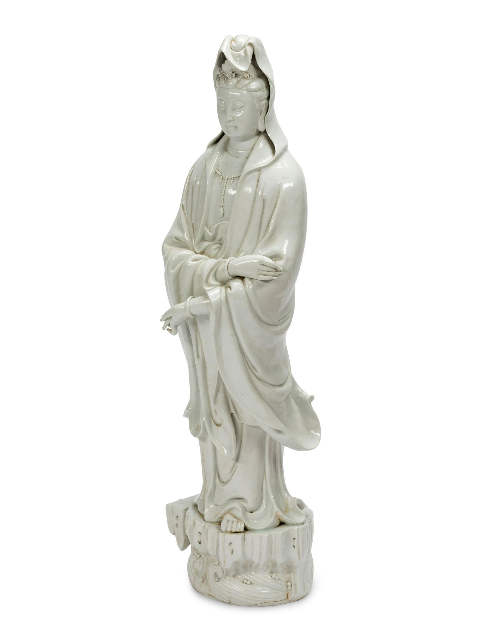 A Large Chinese Export White Glazed Porcelain Figure of (1 of 8)