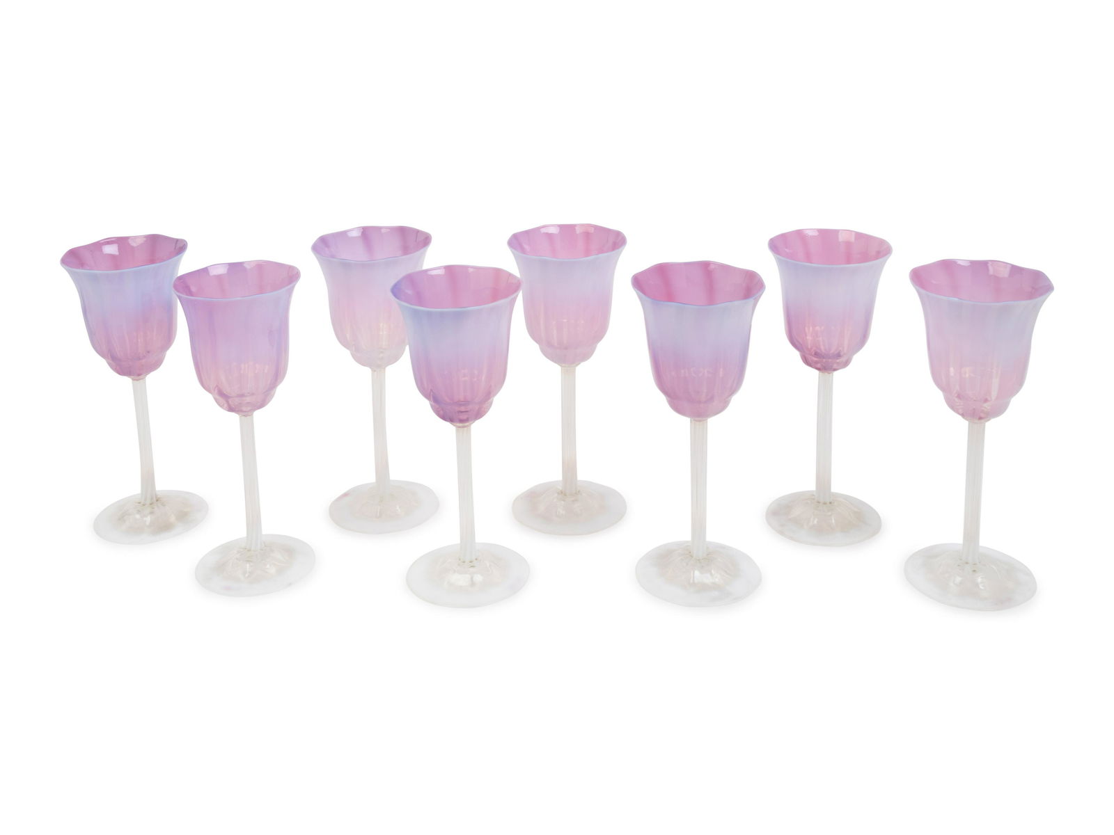 A Set of Eight Tiffany Studios Favrille Glass Goblets (1 of 4)