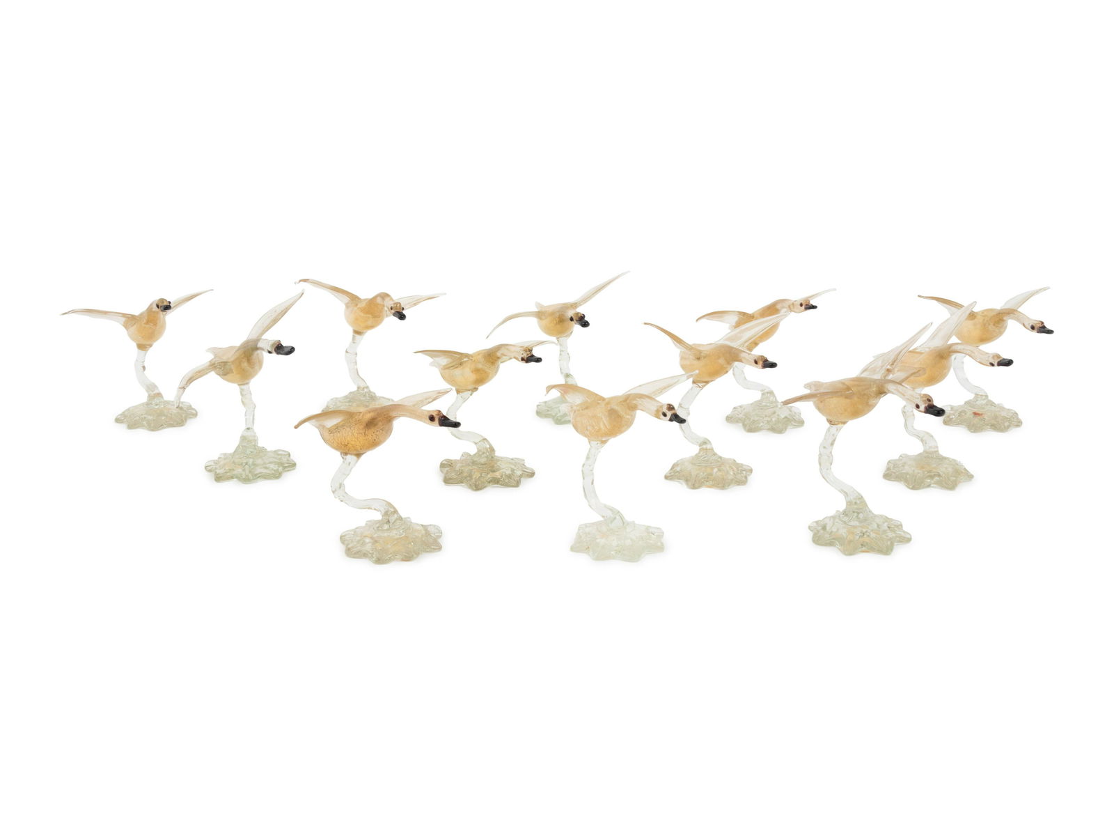 A Set of Twelve Murano Glass Place Card Holders (1 of 4)