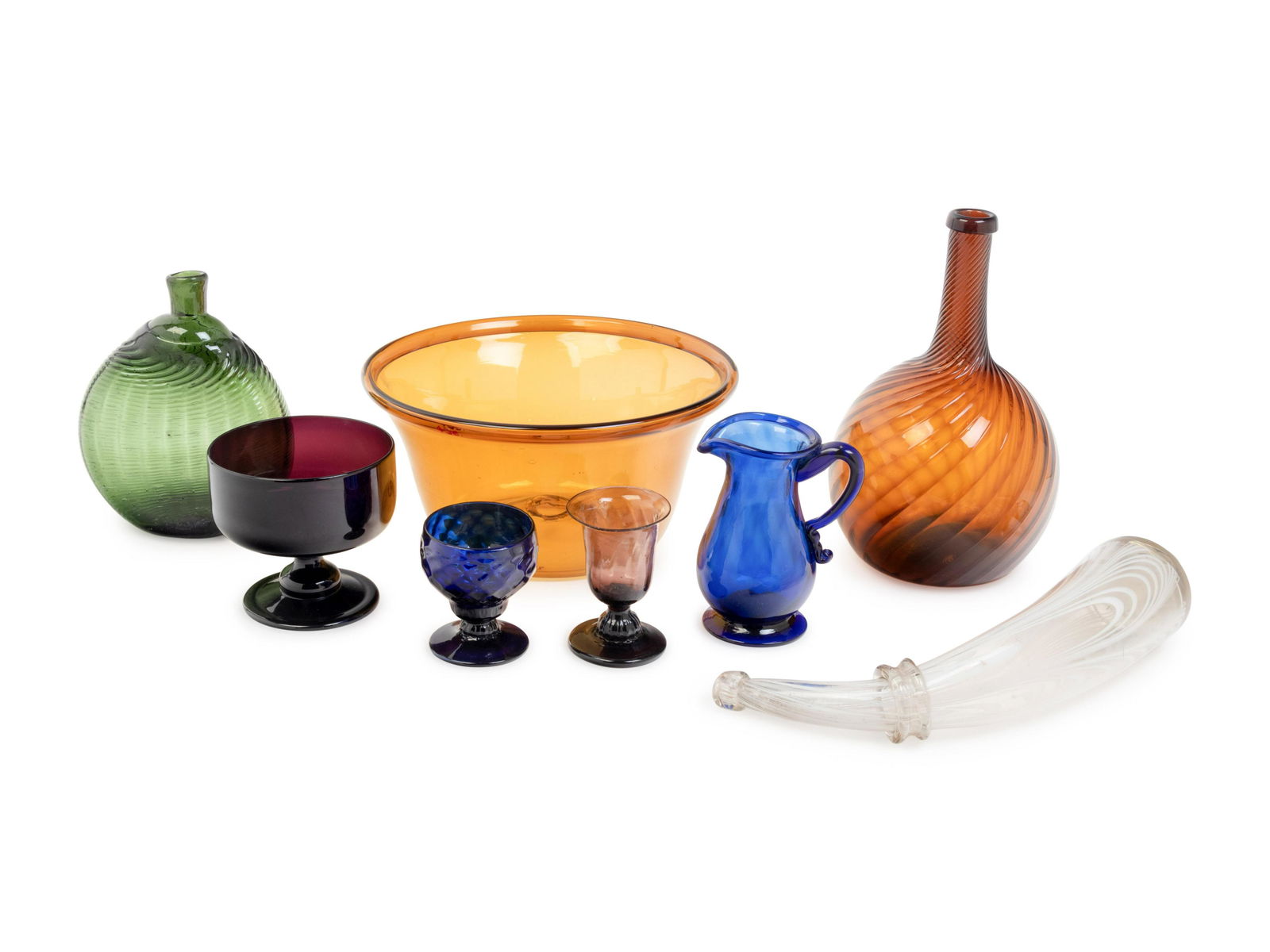 A Collection of Eight American Colored Glass Table (1 of 4)