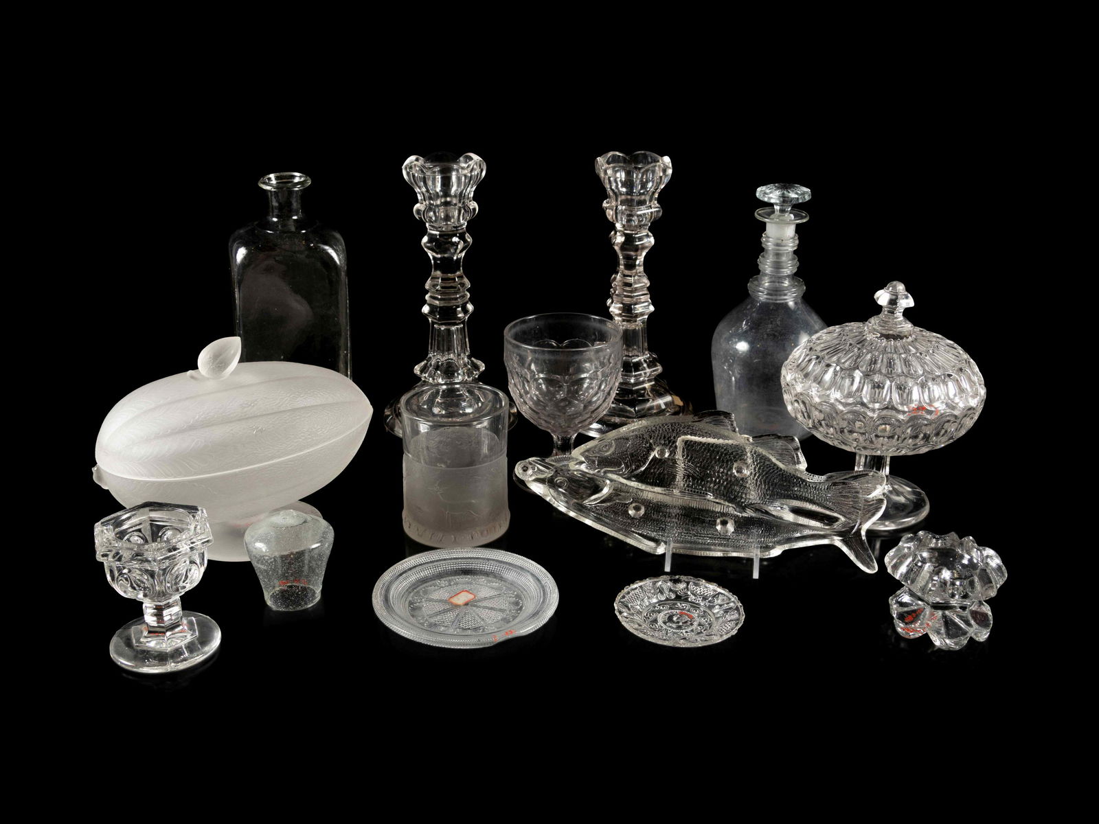 A Collection of Fourteen Cut and Molded Glass Table (1 of 6)