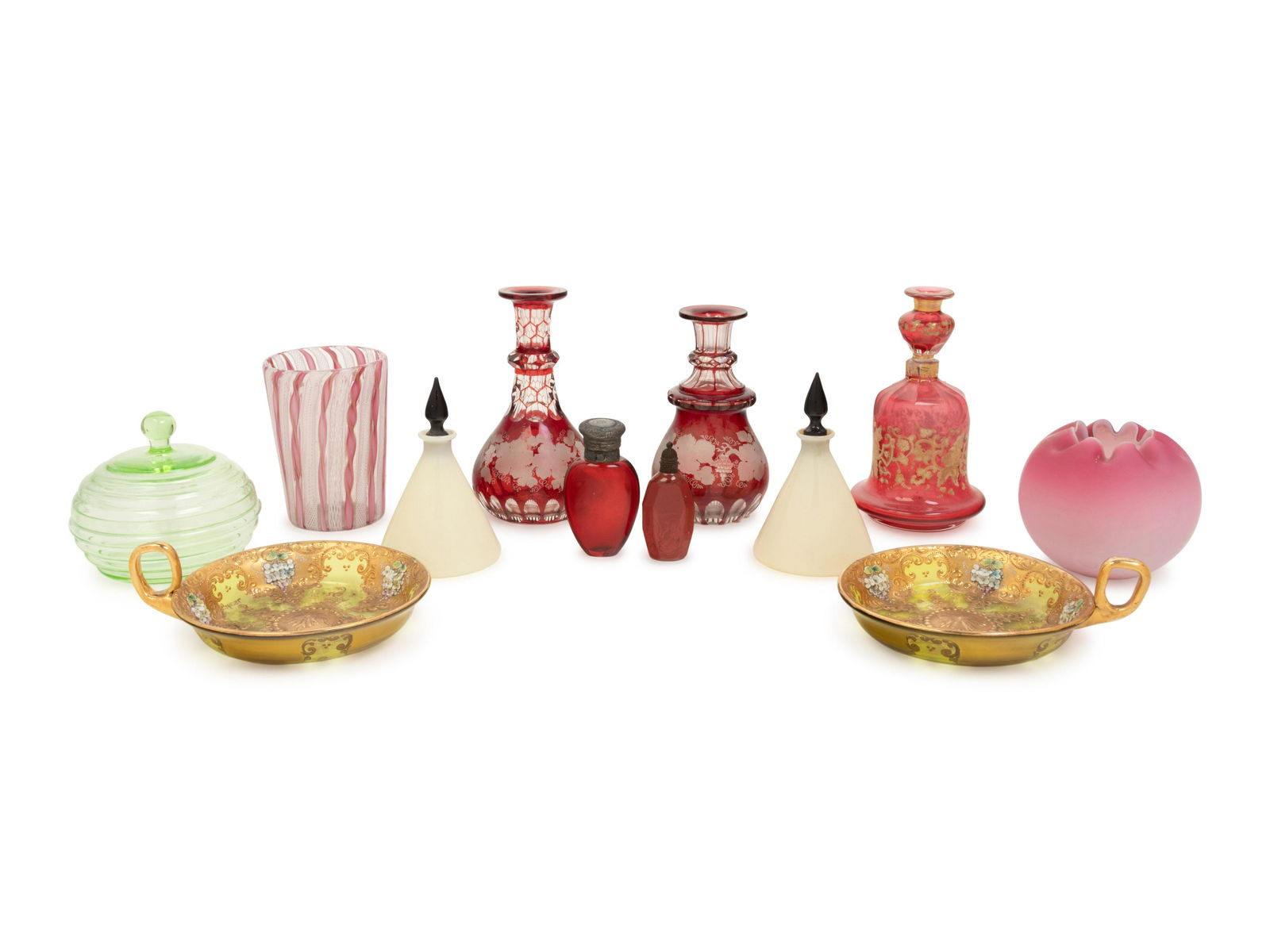 A Collection of Twelve Colored Glass Articles (1 of 3)