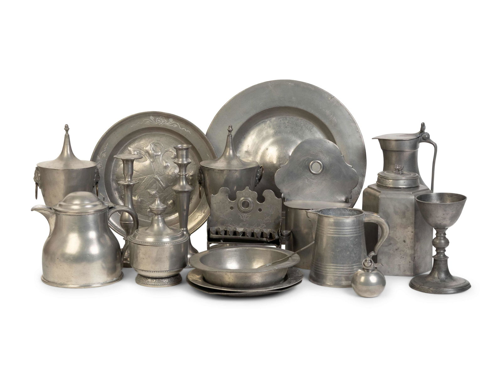 A Collection of Nineteen Pewter Table Articles (1 of 1)