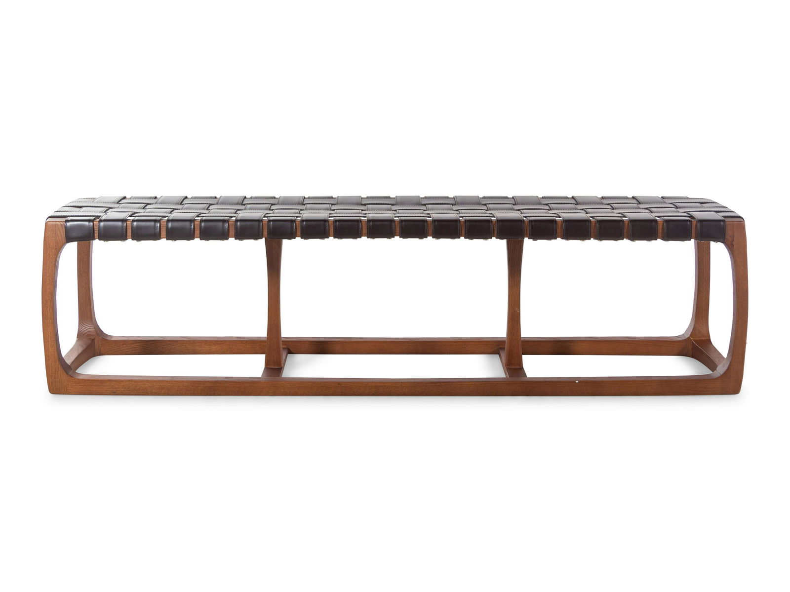A Woven Leather Upholstered Bonhill Bench Retailed by (1 of 2)