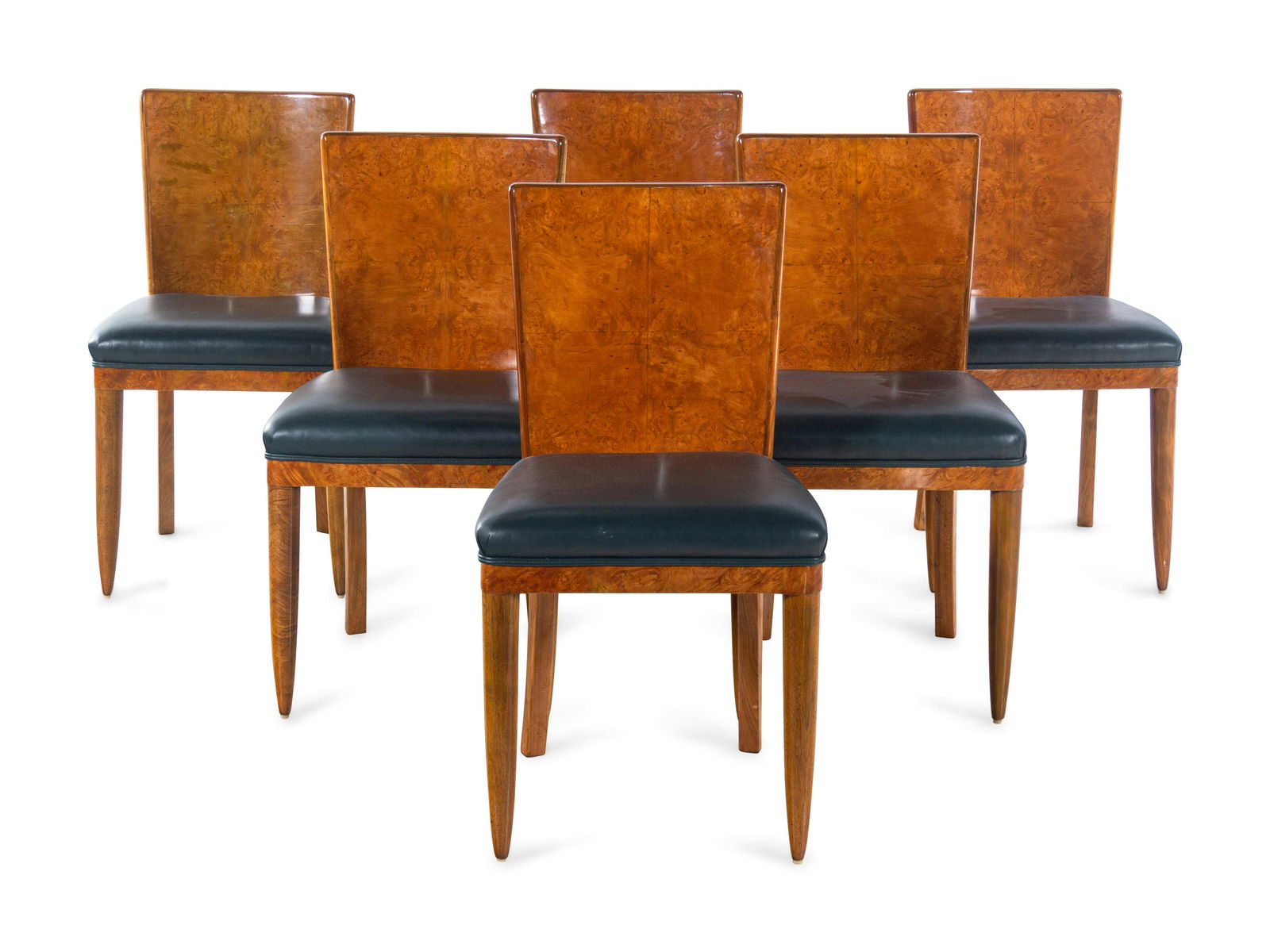 A Set of Six Art Deco Burl Wood Dining Chairs (1 of 3)