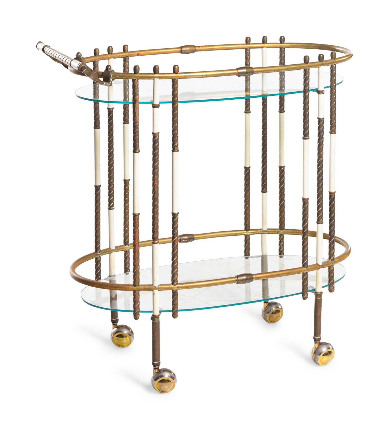 An Art Deco Brass and Glass Bar Cart (1 of 2)