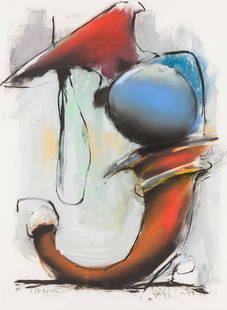John Van Alstine (American, b. 1952): John Van Alstine (American, b. 1952) Corava, 1994 oil pastel on paper signed and dated (lower right), titled (lower left) 40 x 28 inches.
