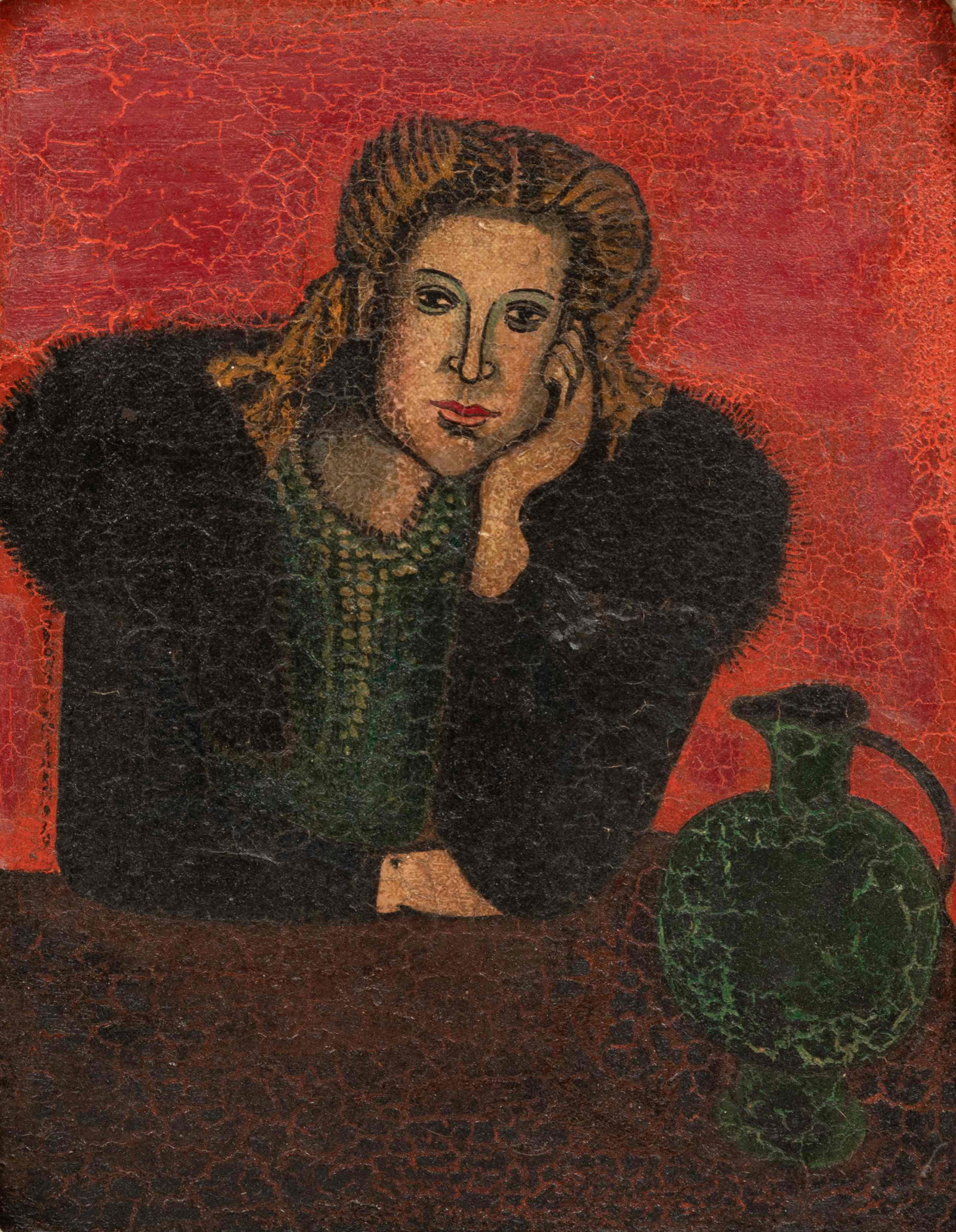 Oronzo Vito Gasparo (American, 1903-1969) Seated Girl,: Oronzo Vito Gasparo (American, 1903-1969) Seated Girl, Ellen, 1943 12 1/2 x 9 inches. Provenance: Zoe Dusanne Gallery, Seattle, Washington. Property from the Collection of Mark and Patricia McGrath, C