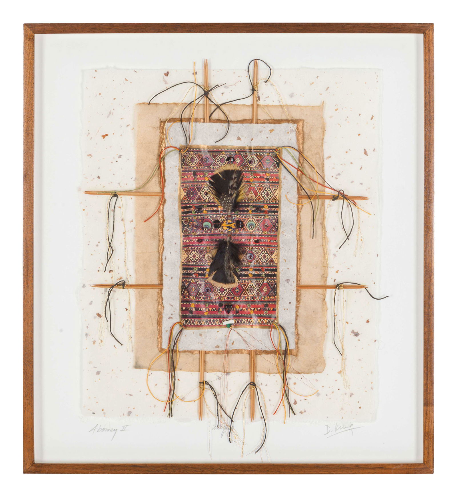 Doreen King (20th Century): Doreen King (20th Century) Abomey II mixed media collage on paper 16 x 13 inches.