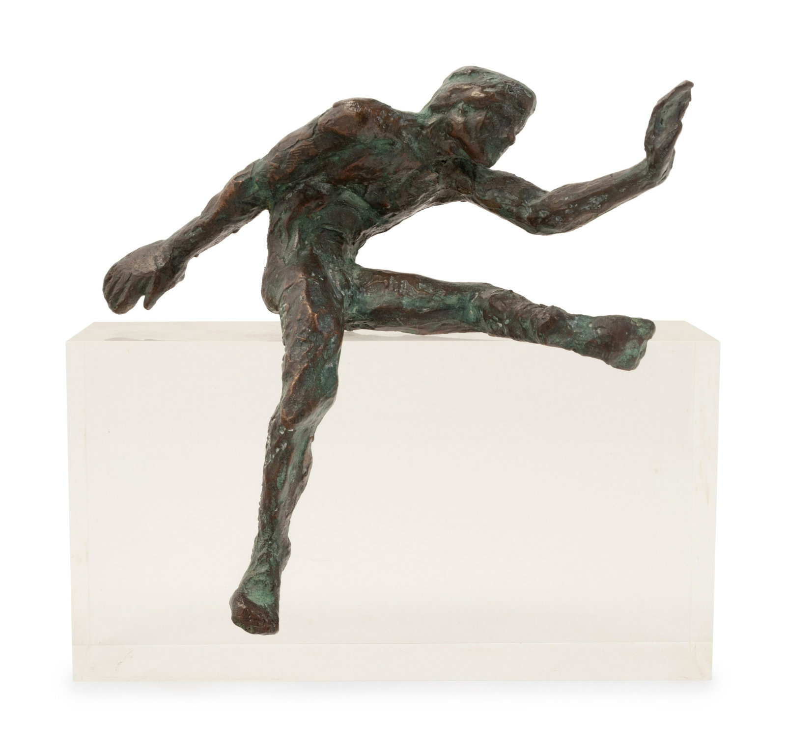 Victor Salmones(Mexican, 1937-1989): Victor Salmones(Mexican, 1937-1989) Figure bronze Height 8 3/4 x width 9 3/4 inches x depth 3 inches. Property from the Estate of Louise Hart, Glencoe, Illinois