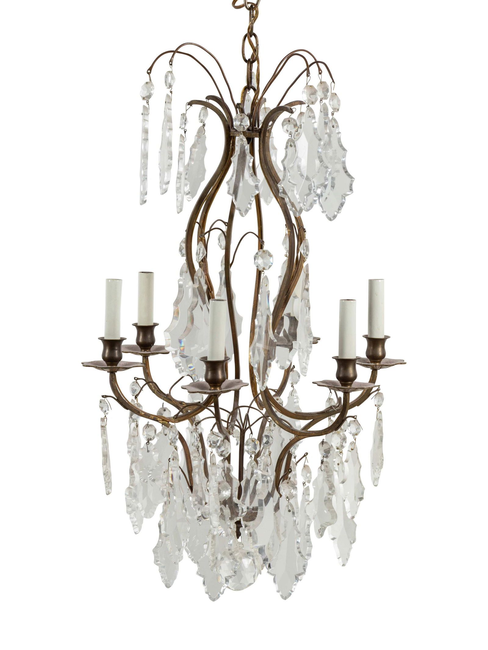 A Neoclassical Cut Glass Six-Light Chandelier (1 of 1)