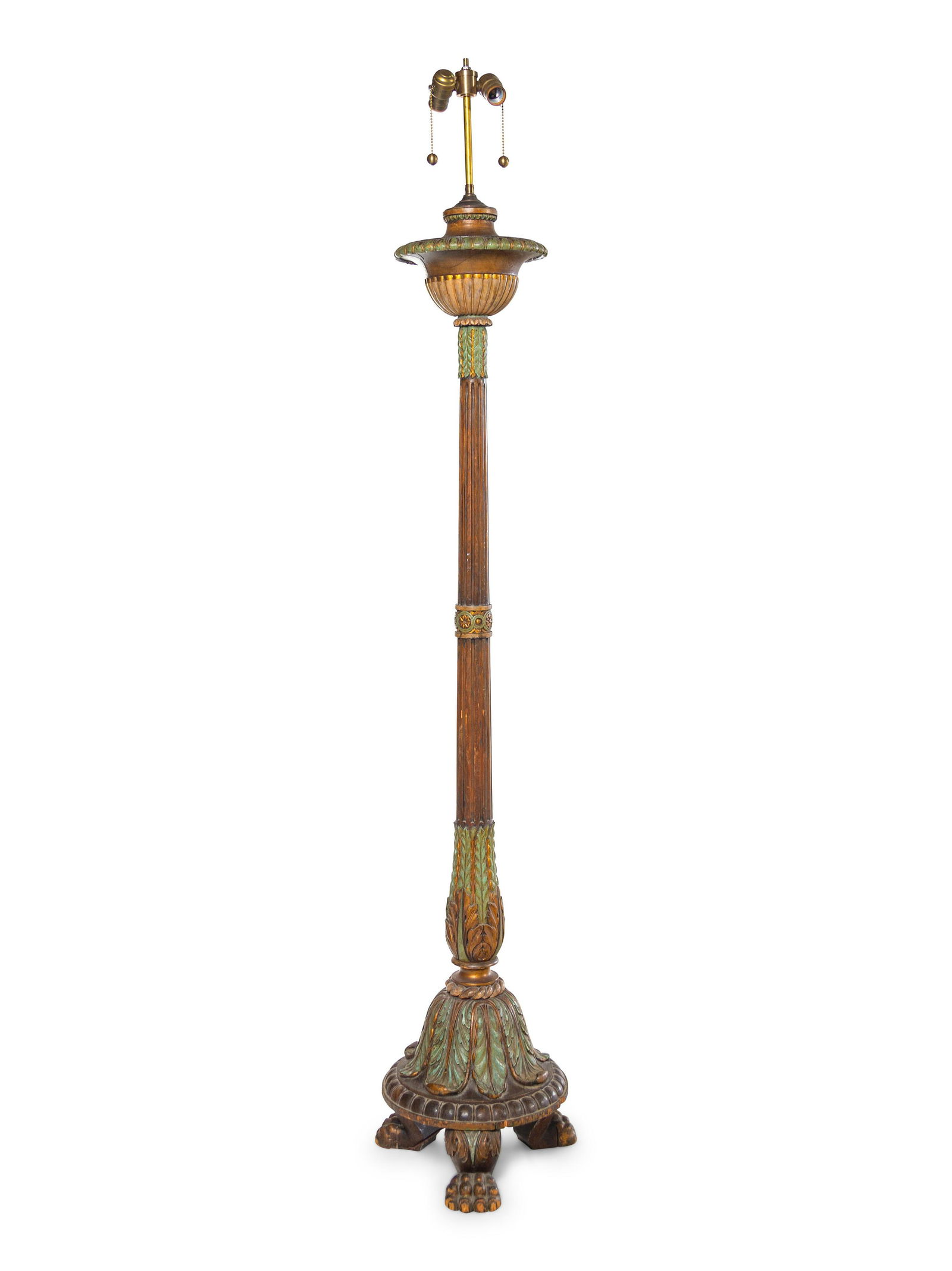 A Neoclassical Painted and Parcel Gilt Floor Lamp (1 of 2)