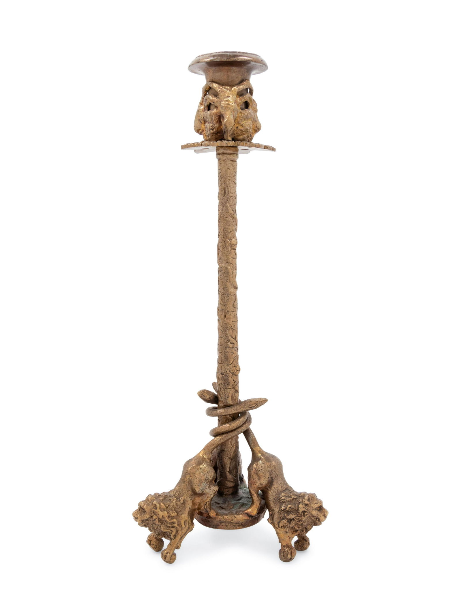 A Neoclassical Style Gilt Metal Candlestick (1 of 2)