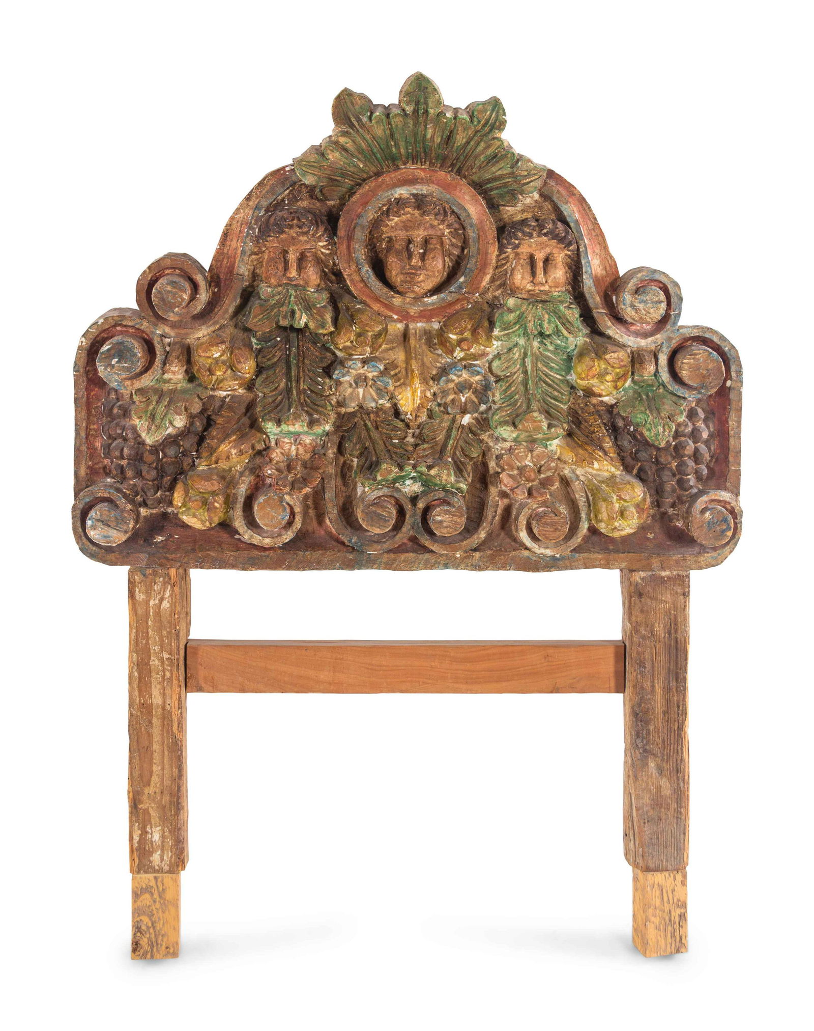 A Continental Polychrome Transom Ornament (1 of 2)