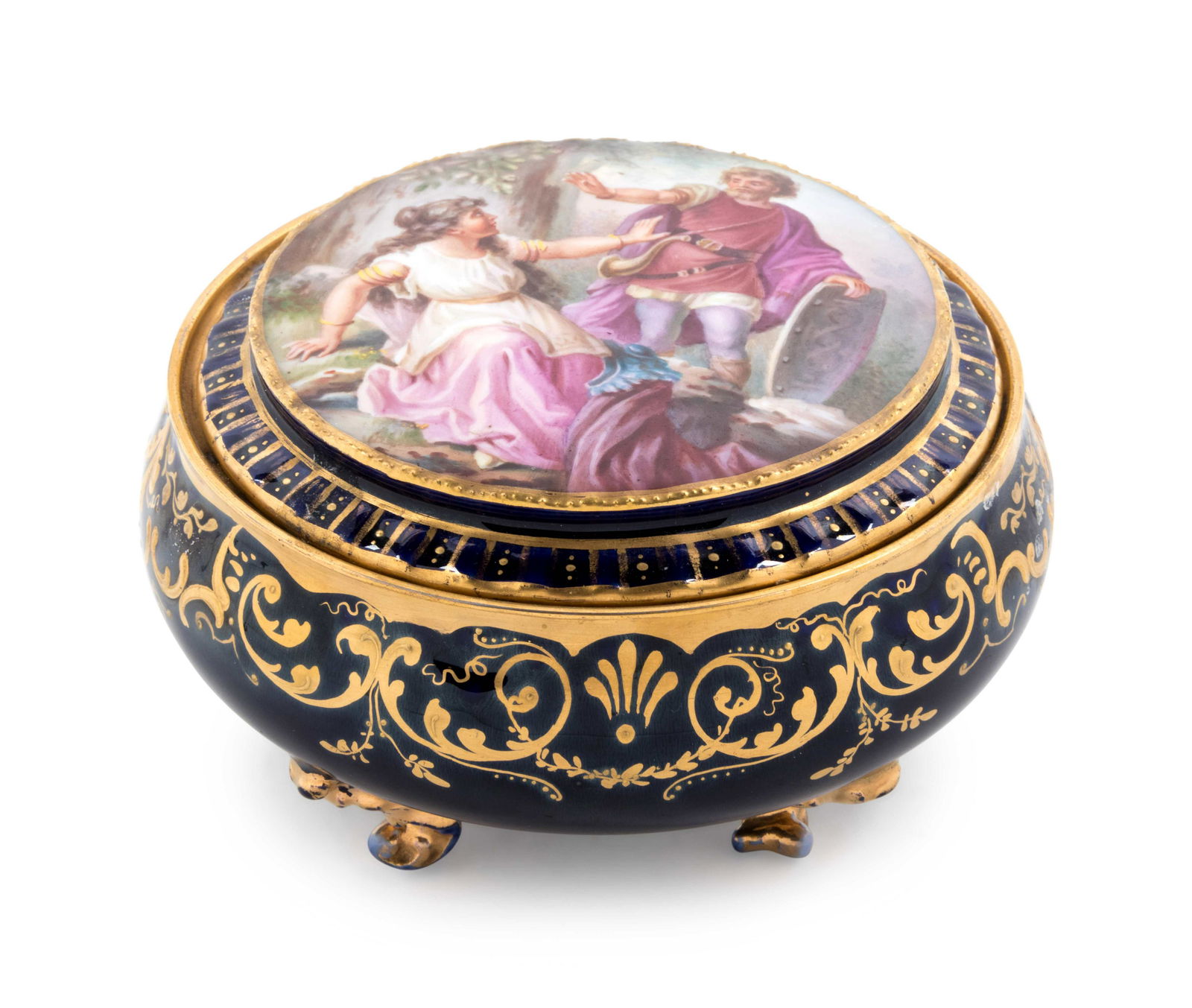 A Vienna Painted and Parcel Gilt Porcelain Covered Box (1 of 5)
