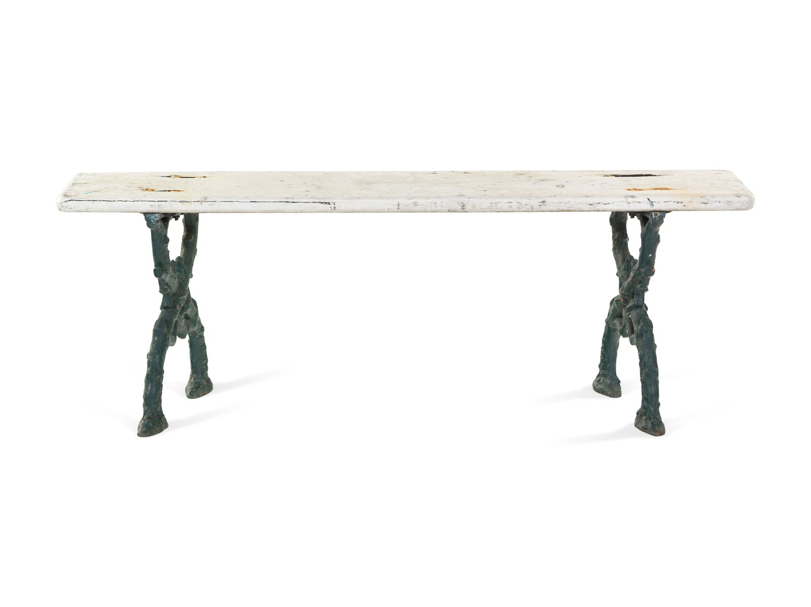 A Victorian Iron and Painted Wood Garden Bench (1 of 2)