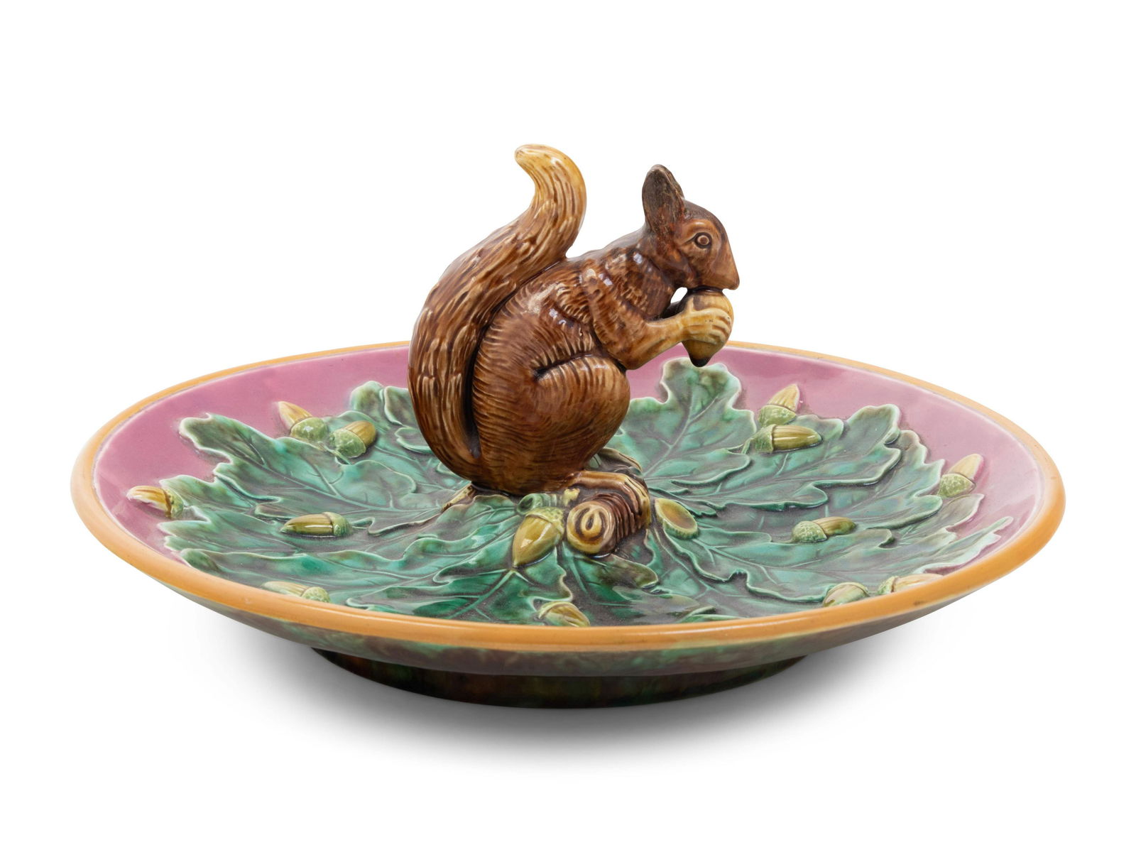 A Minton Majolica Squirrel Nut Dish (1 of 3)