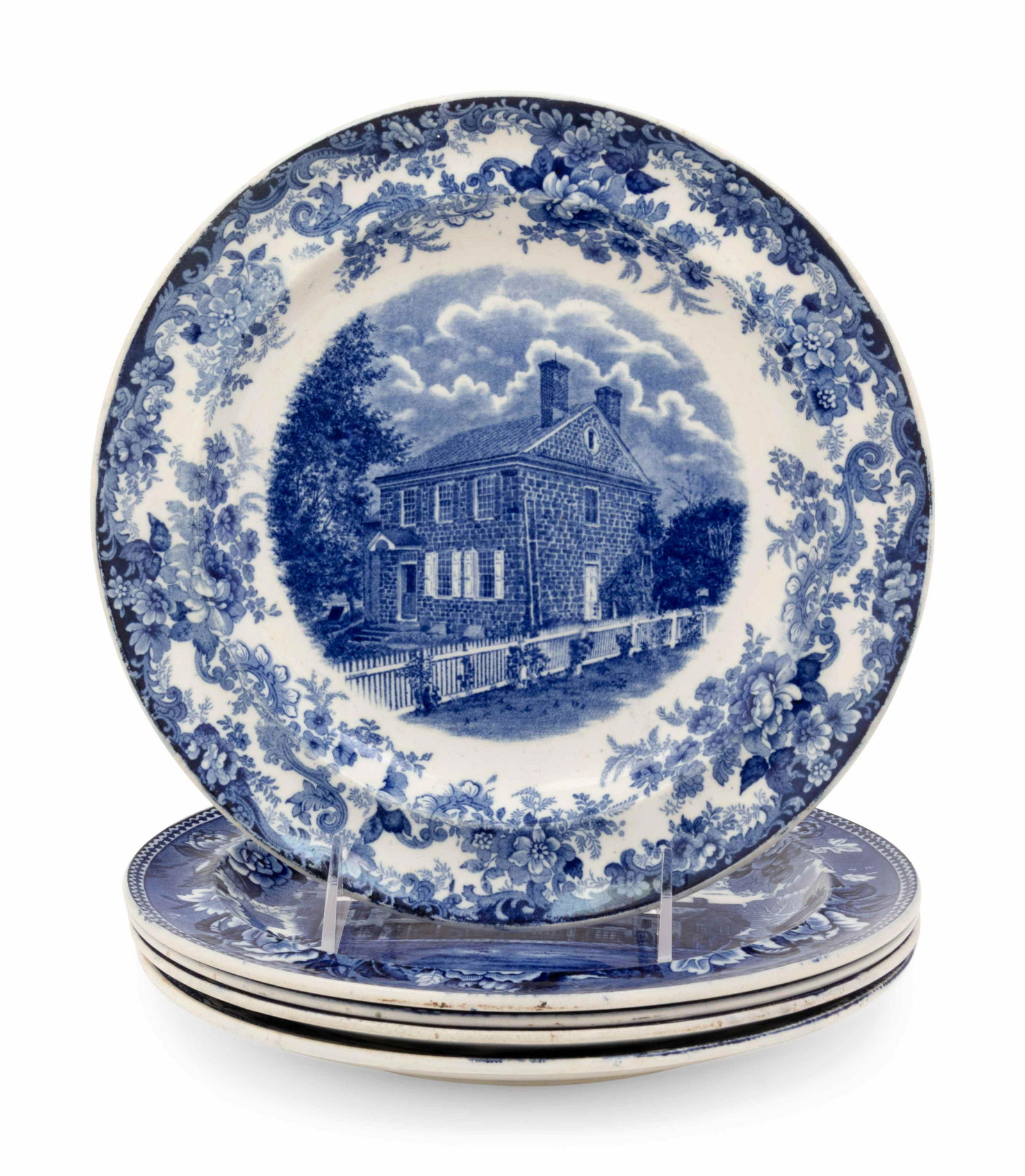 Five English Transfer Decorated Plates (1 of 4)