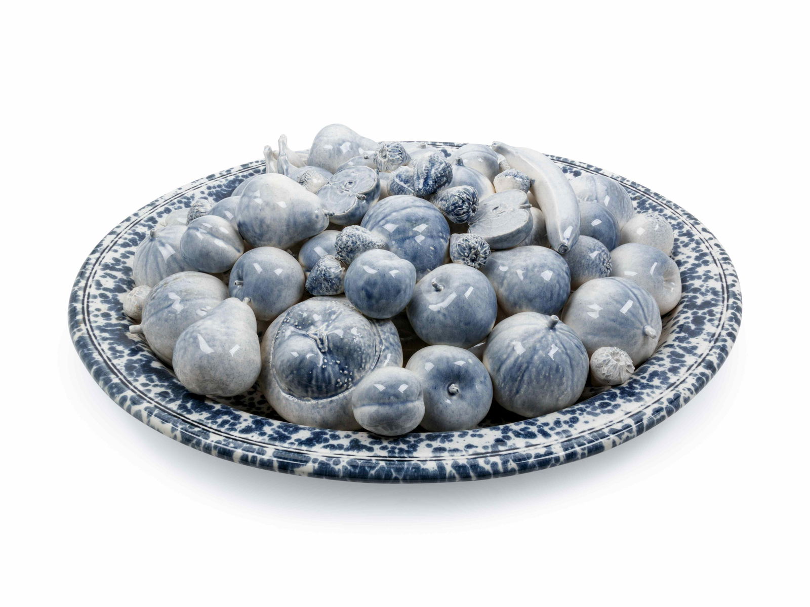 A Large Blue and White Glazed Ceramic Centerpiece (1 of 2)