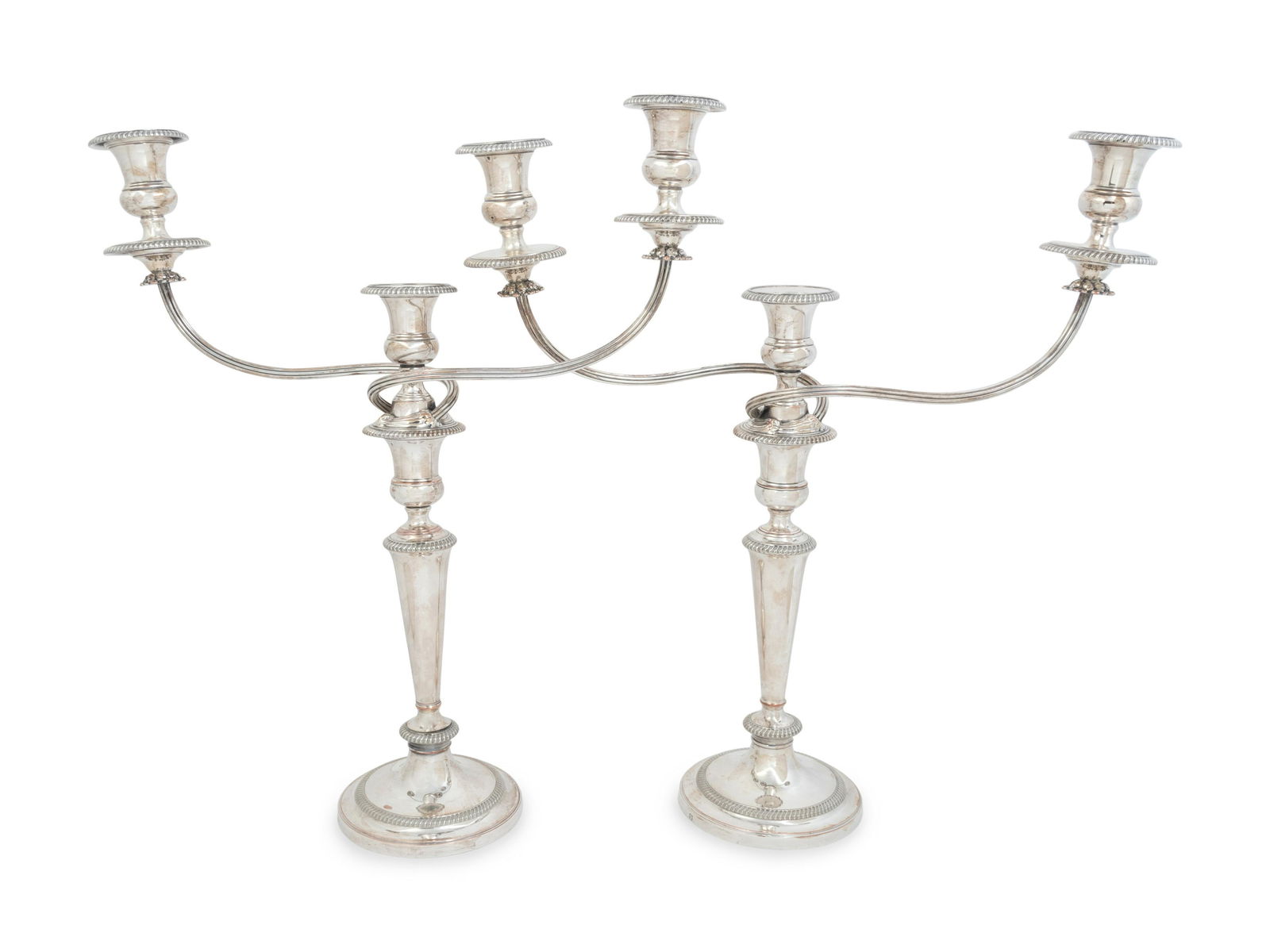 A Pair of English Silver-Plate Three Light Candelabra (1 of 3)