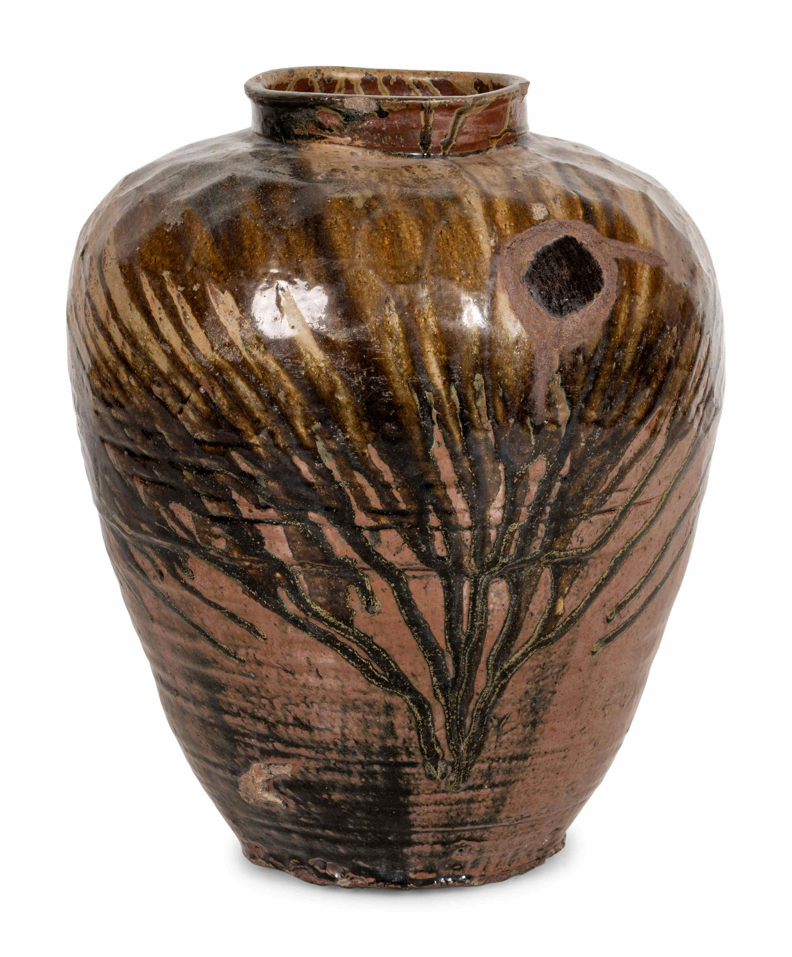 A Large Middle Eastern Glazed Terracotta Storage Jar (1 of 2)