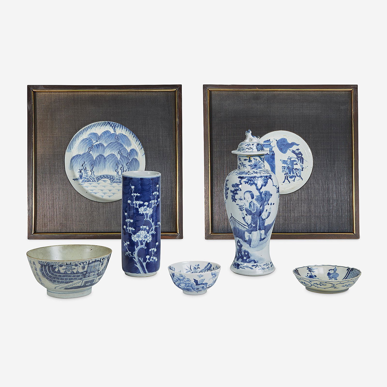 A group of seven assorted Chinese and Japanese blue and (1 of 1)