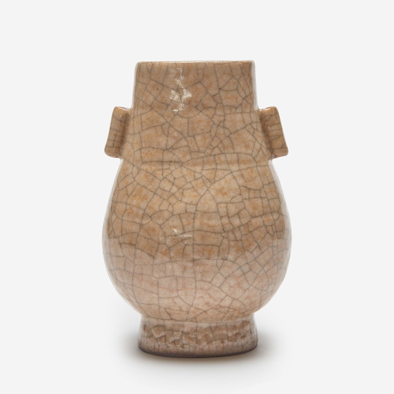 A Chinese "Guan" type small vase, Hu, Qing dynasty or (1 of 2)