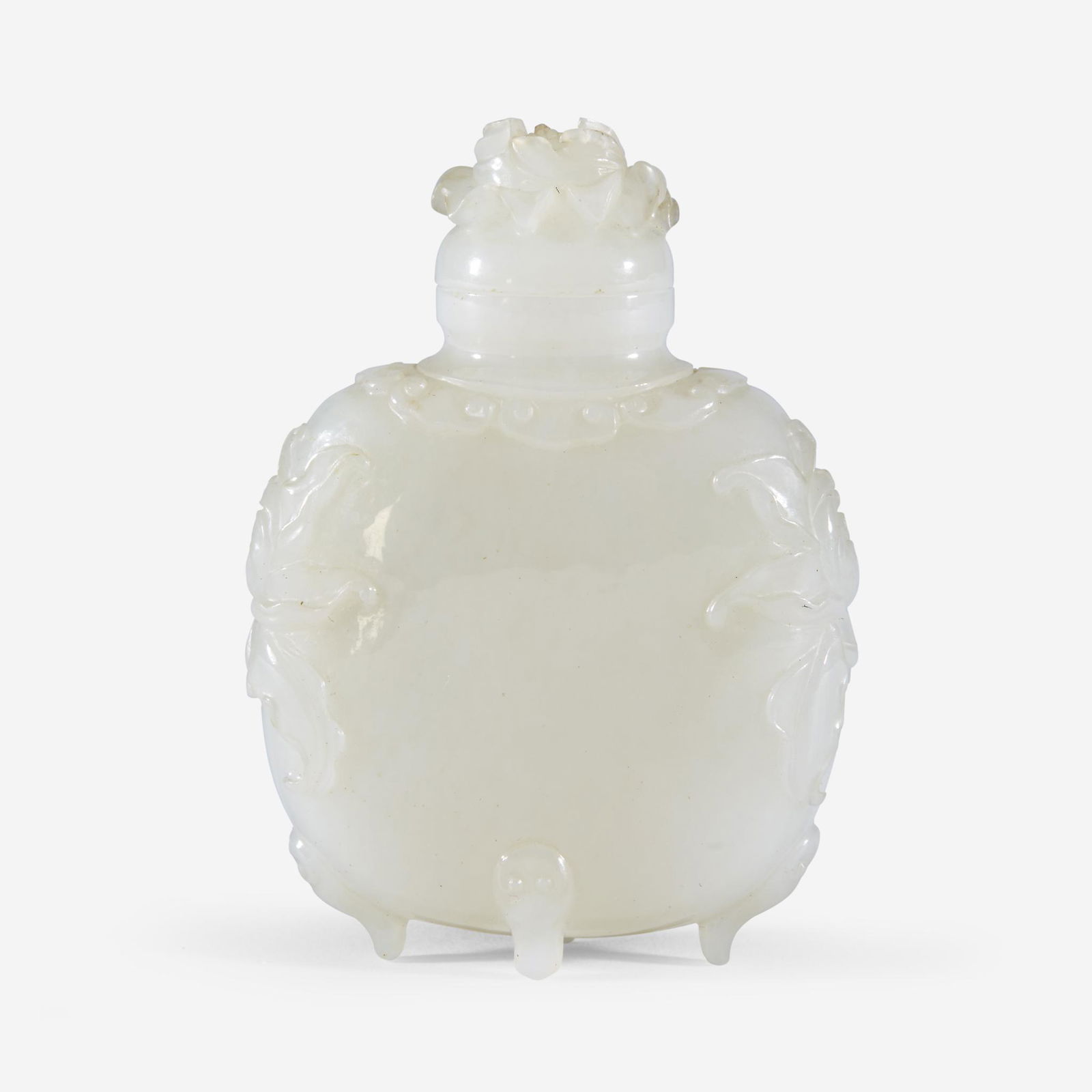 A fine Chinese white jade small bottle-form vase and (1 of 3)