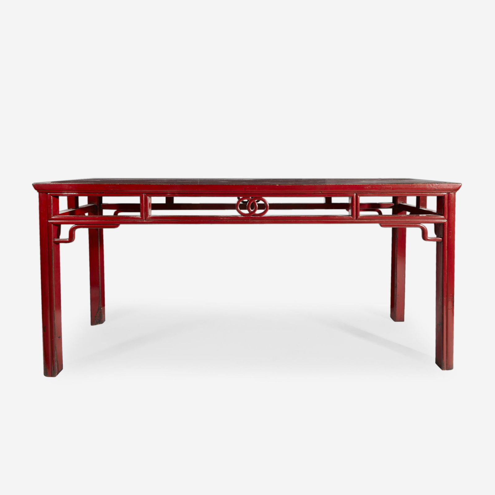 A Chinese red lacquered altar table, (1 of 1)