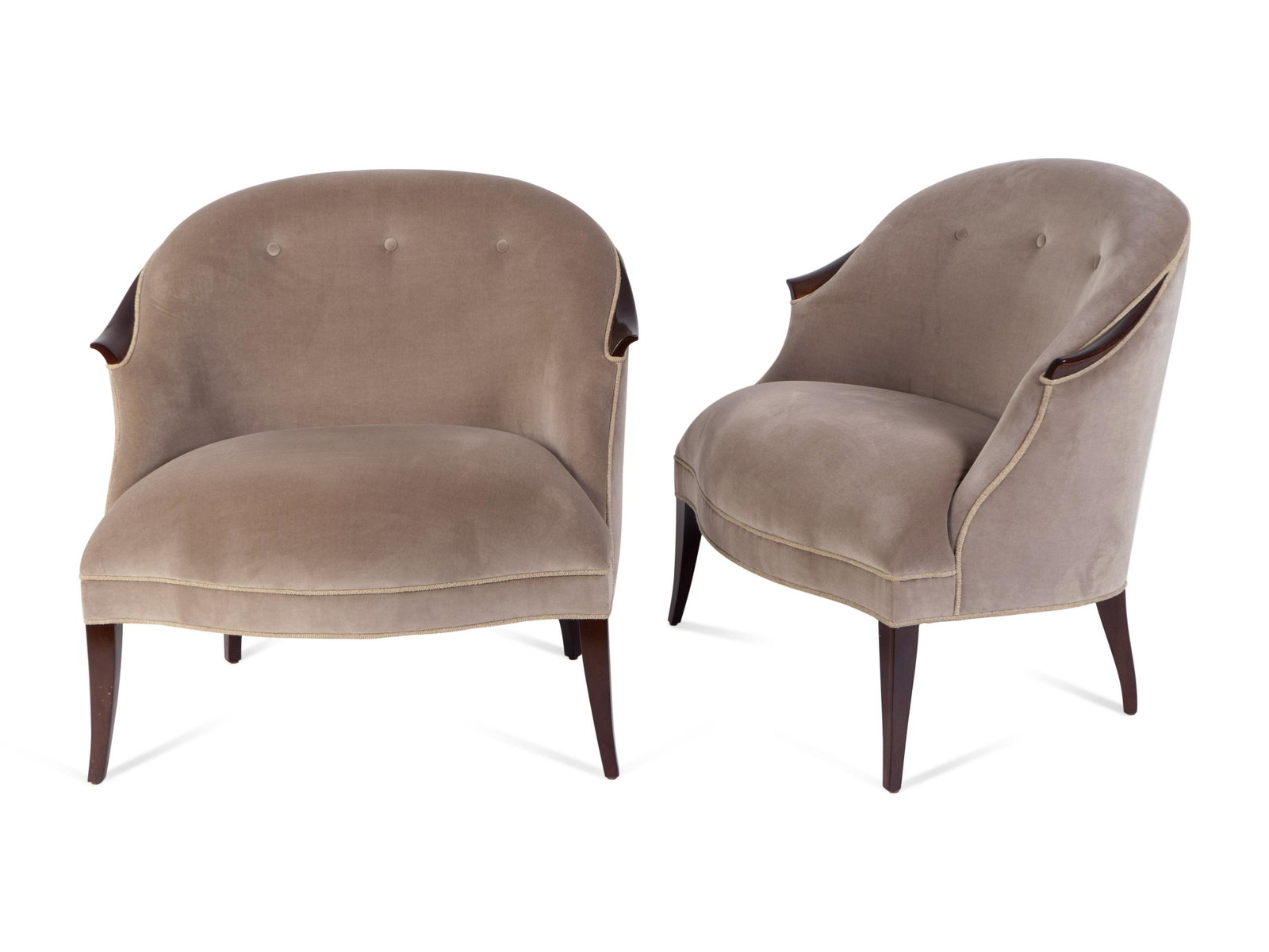 A Pair of Christopher Guy Annette Occasional Chairs: A Pair of Christopher Guy Annette Occasional Chairs Height 31 x width 32 x depth 27 inches. Collection of Mrs. A. Edward Allinson