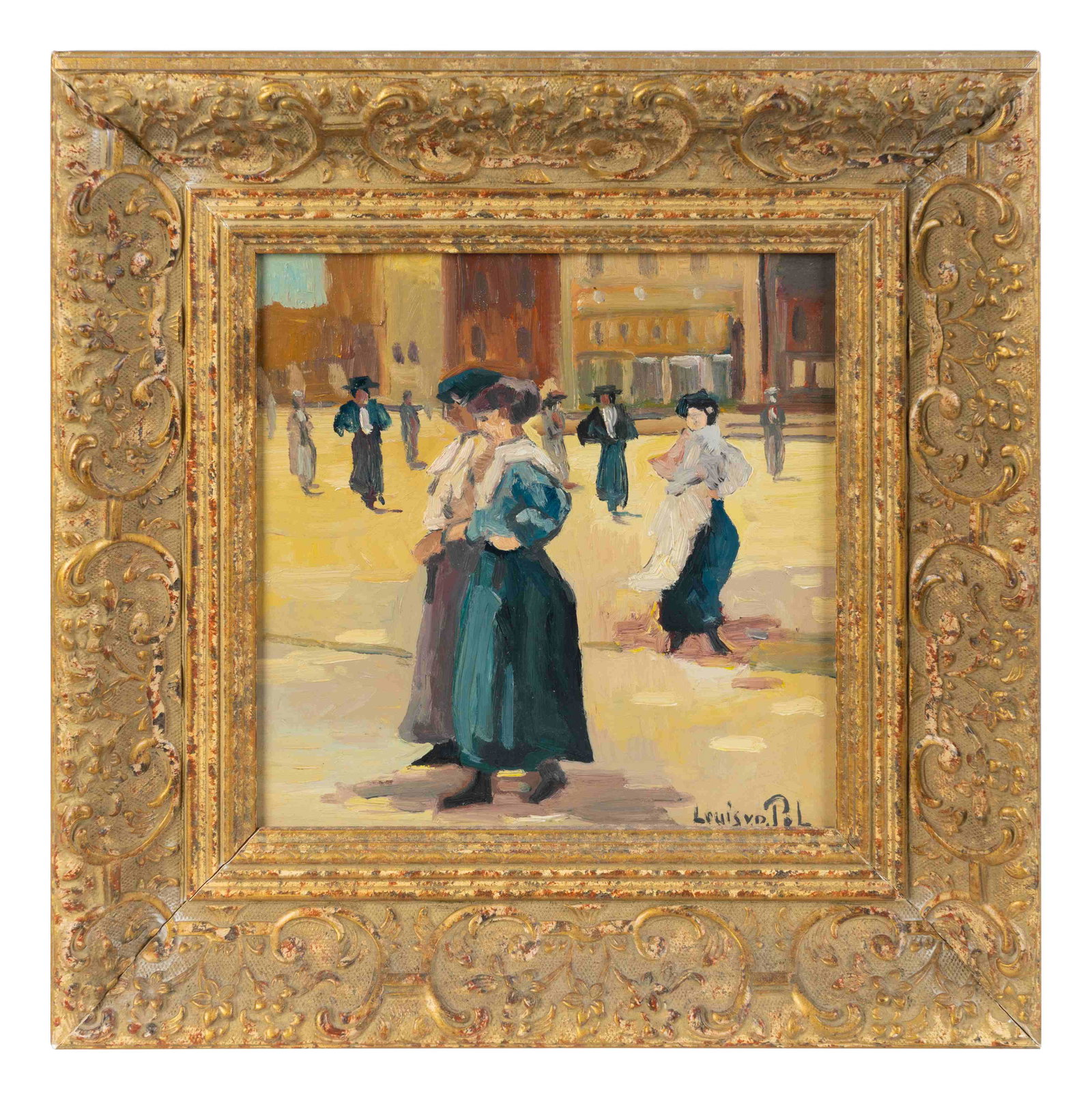 Louis van der Pol (Dutch, 1896-1982) Sunlit Walk: Louis van der Pol (Dutch, 1896-1982) Sunlit Walk oil on panel signed LR "Louis v.d. Pol" 10 x 10 inches. Collection of Mrs. A. Edward Allinson