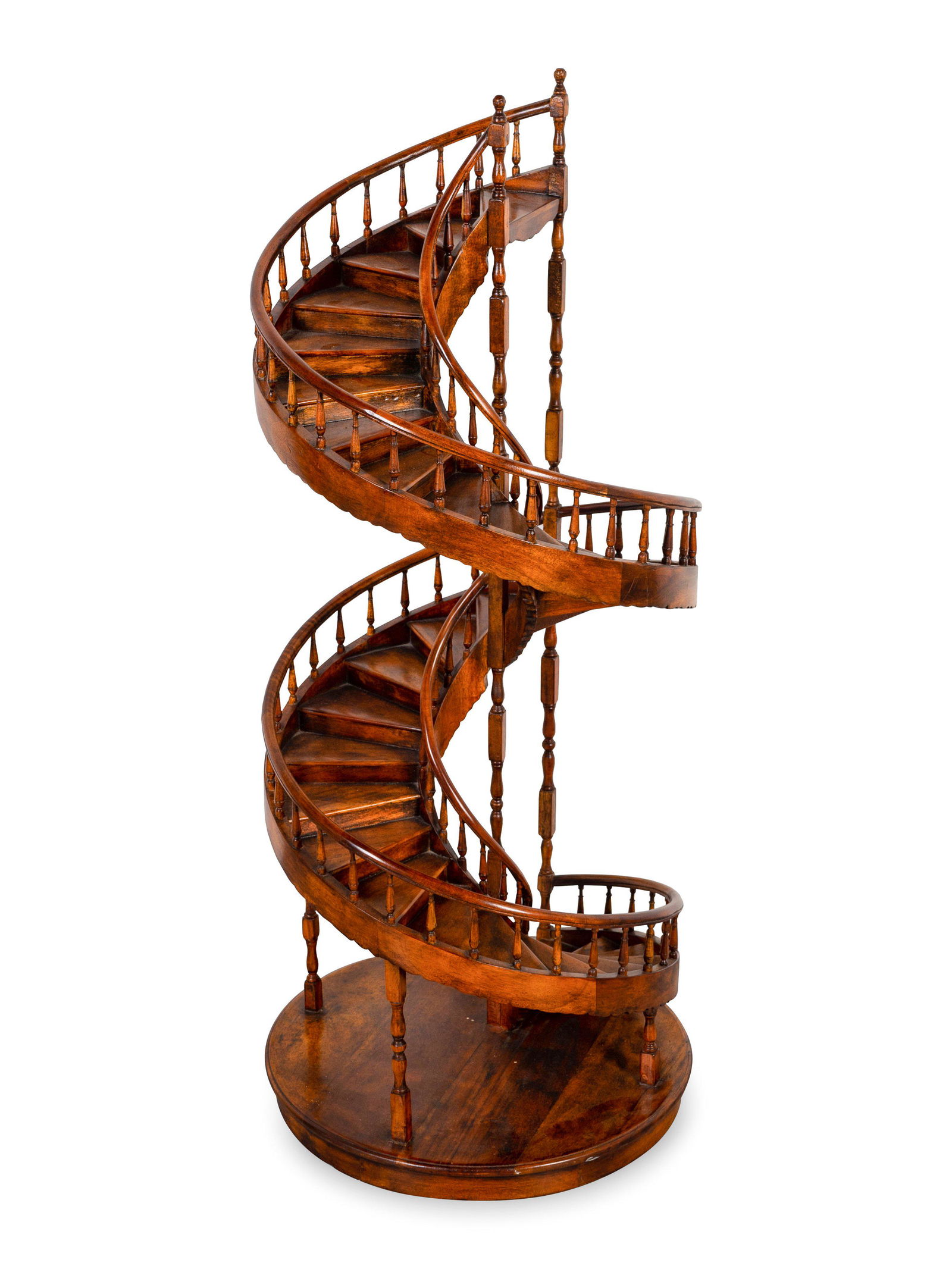 A Mahogany Architectural Spiral Staircase Model Height: A Mahogany Architectural Spiral Staircase Model 20TH/21ST CENTURY Height 42 x diameter 16 inches.