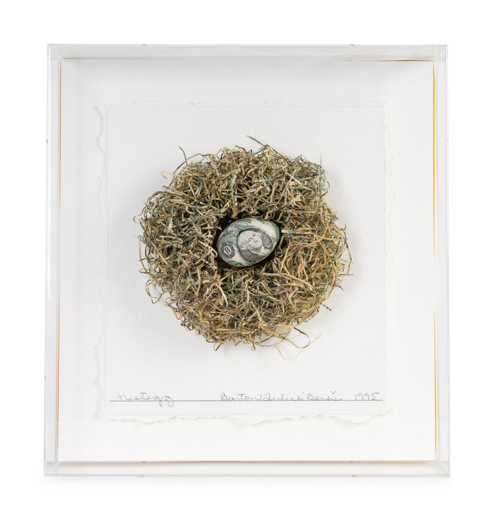 Barton Benes (American, 1942-2012) Nest Egg, 1995: Barton Benes (American, 1942-2012) Nest Egg, 1995 mixed media pencil signed, titled and dated 11 x 10 inches