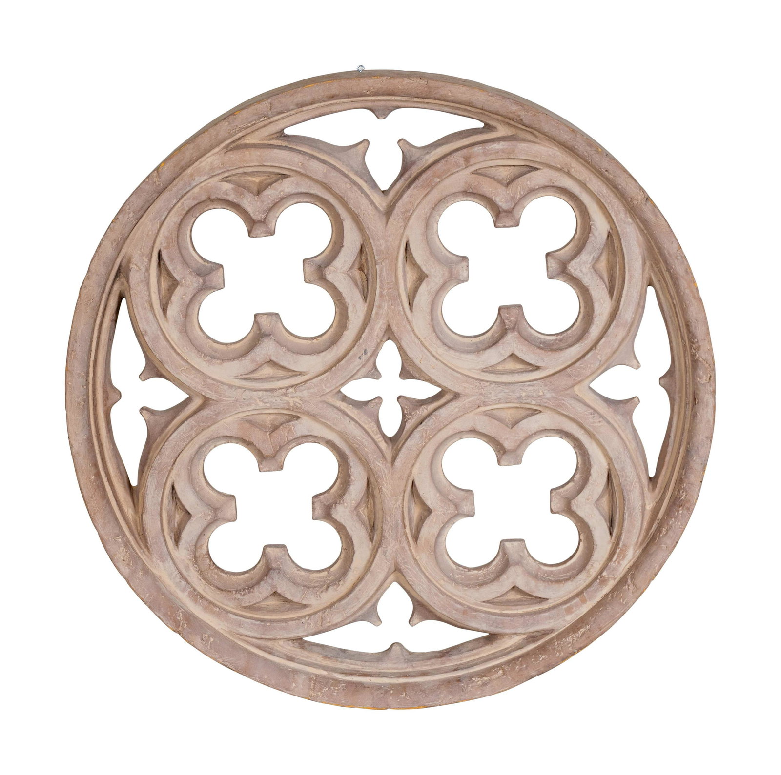 A Gothic Style Pierce-Carved Wood Roundel Diameter 34: A Gothic Style Pierce-Carved Wood Roundel 20TH CENTURY Diameter 34 inches.