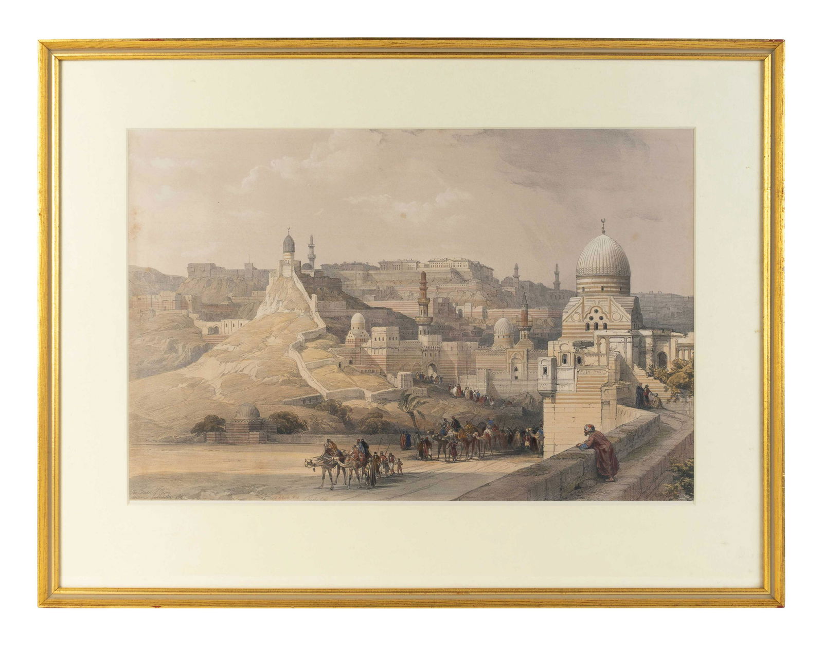 After David Roberts (British, 1796-1864) The Citadel of: After David Roberts (British, 1796-1864) The Citadel of Cairo color lithograph Framed dimensions 13 x 20 inches.