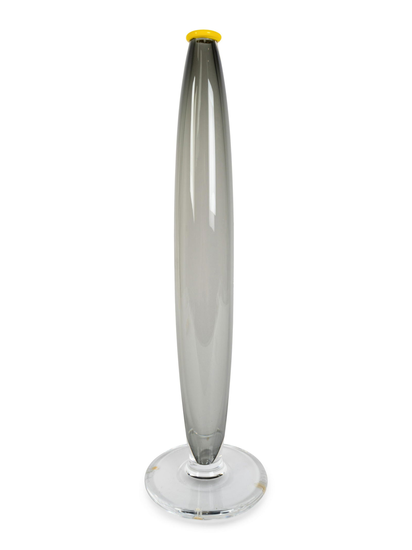 An Orrefors Glass Bud Vase Height 17 3/4 x diameter of: An Orrefors Glass Bud Vase DESIGNED BY ANNE NILSSEN, 20TH CENTURY The base signed twice Anne Nilssen, also inscribed Orrefors 986178 EA1-94. Height 17 3/4 x diameter of foot 5 inches. Property of a Bo
