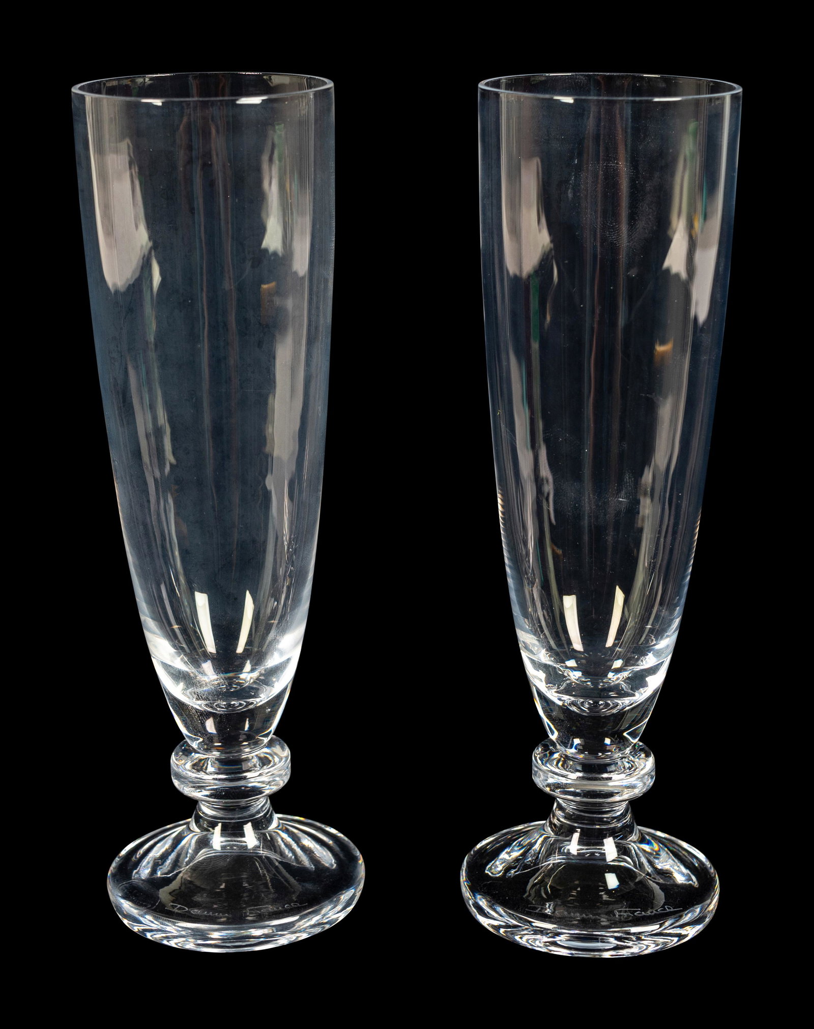 A Set of Sixteen Daum Champagnes Height 7 inches.: A Set of Sixteen Daum Champagnes Each base inscribed Daum France. Height 7 inches. Property of a Boca Raton Private Collector