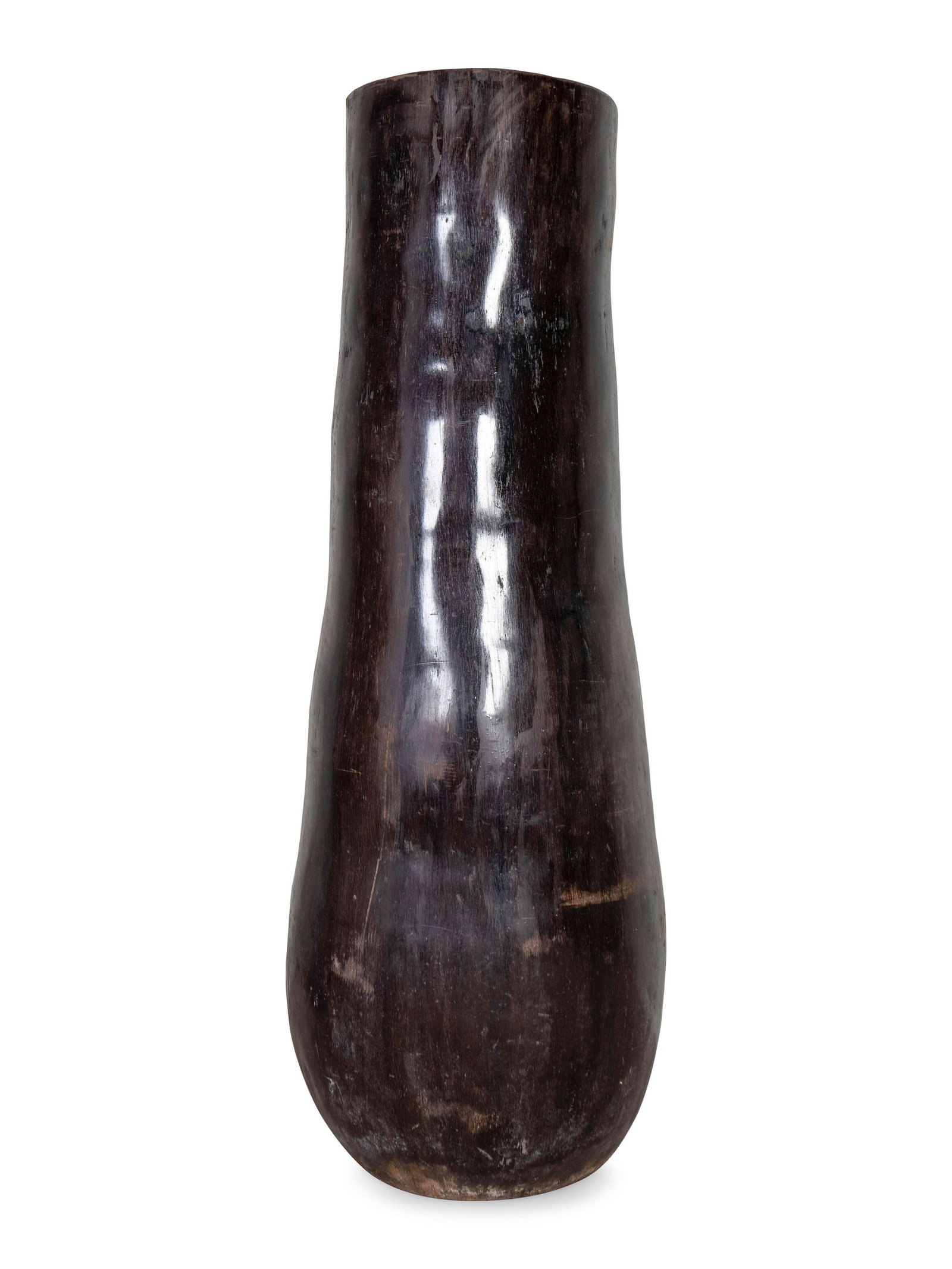An Indonesian Palm Wood Monumental Vase Height 75 1/2: An Indonesian Palm Wood Monumental Vase 20TH CENTURY Height 75 1/2 inches.