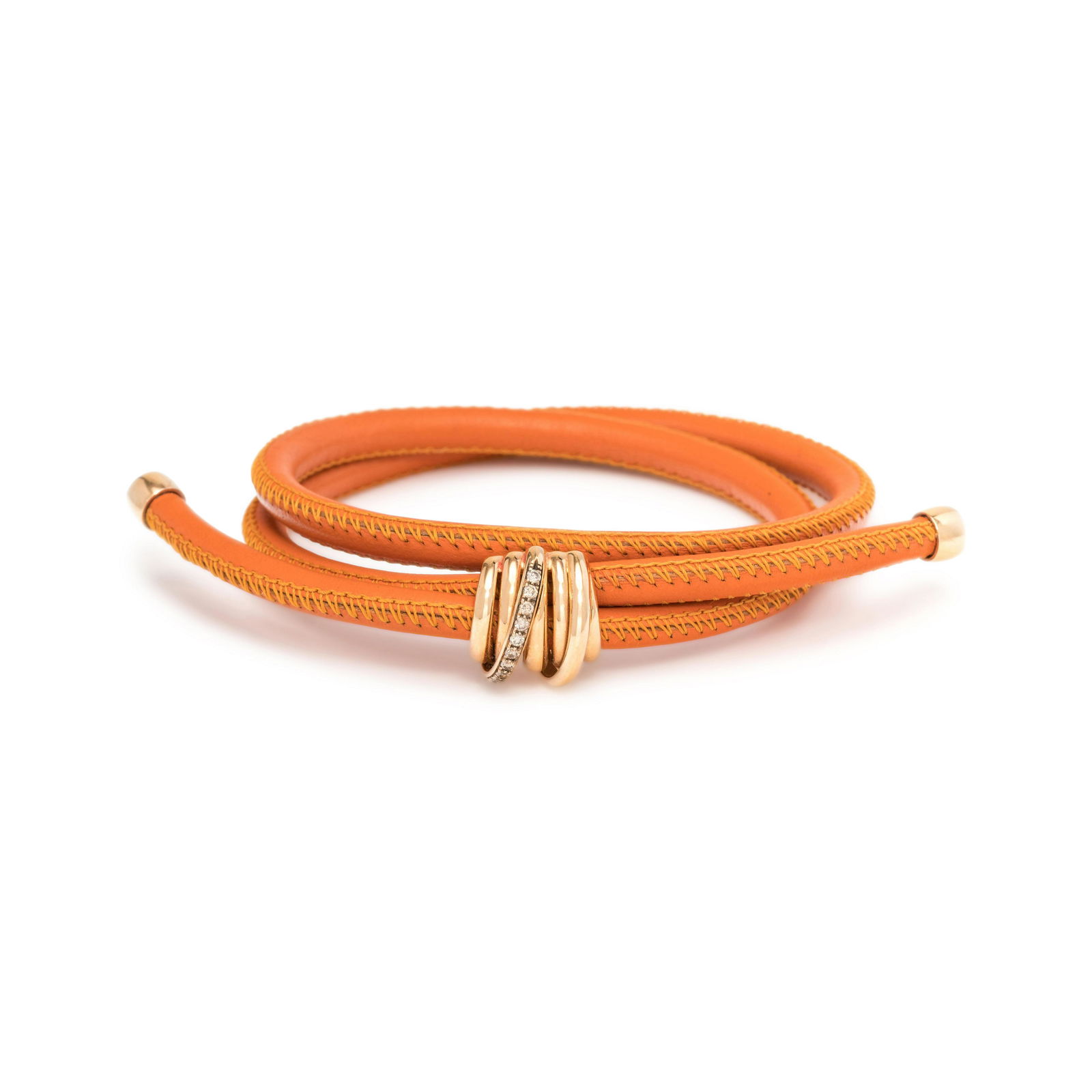DE GRISOGONO, ORANGE LEATHER AND DIAMOND 'ALLEGRA' (1 of 2)