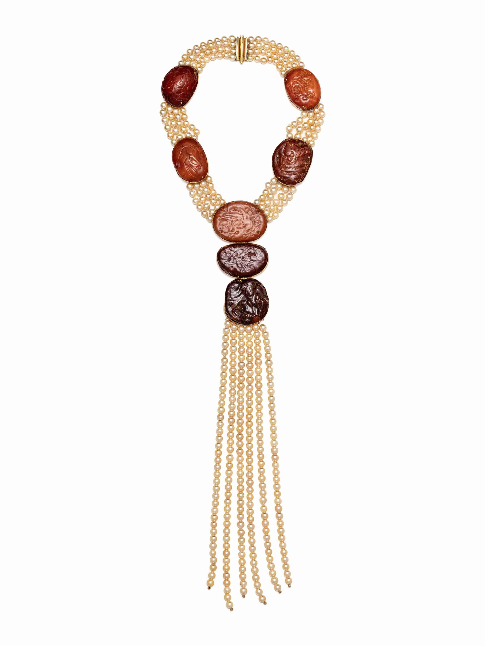 ANGELA PINTALDI, CULTURED PEARL AND AMBER CONVERTIBLE (1 of 2)