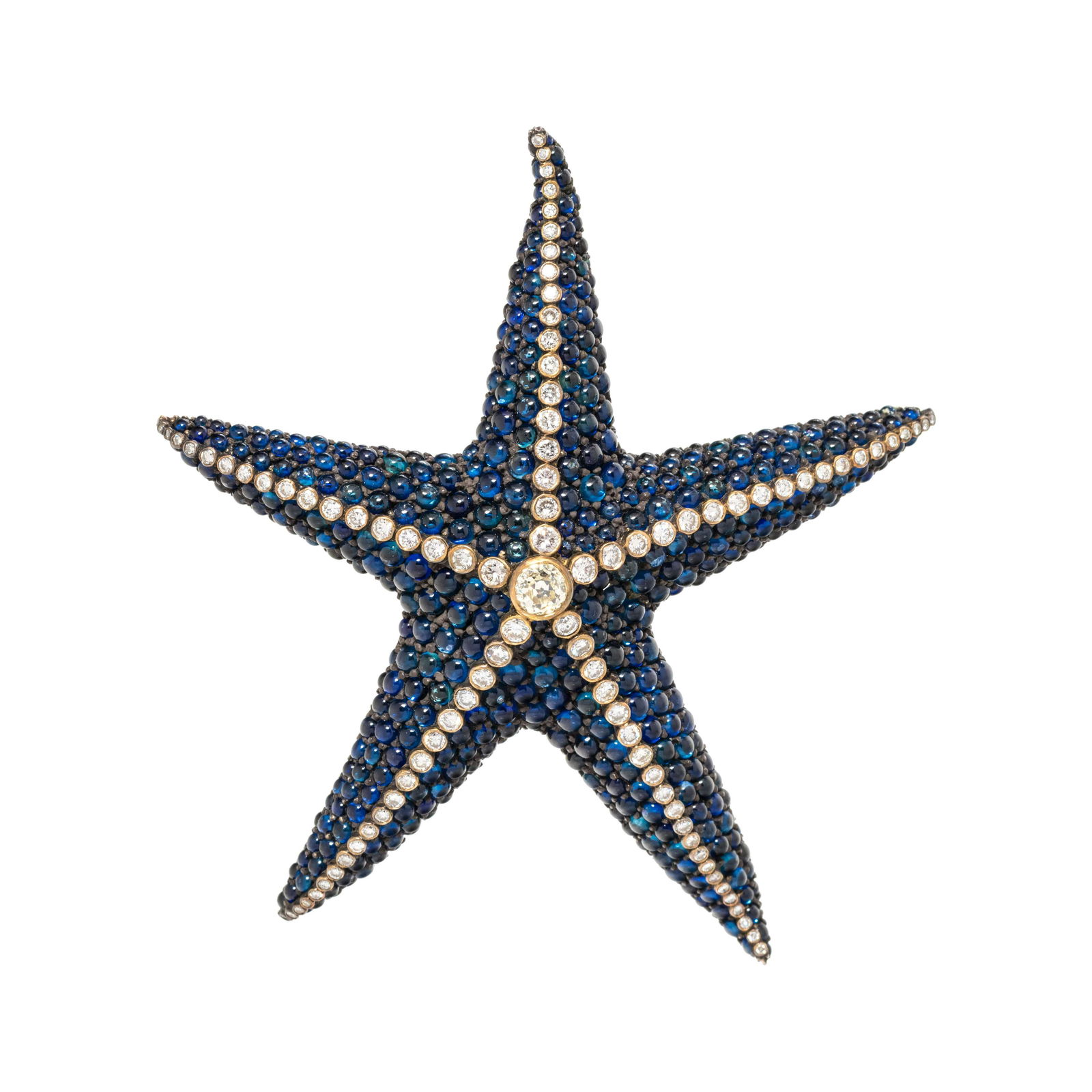 EVELYN CLOTHIER, SAPPHIRE AND DIAMOND STARFISH BROOCH (1 of 3)