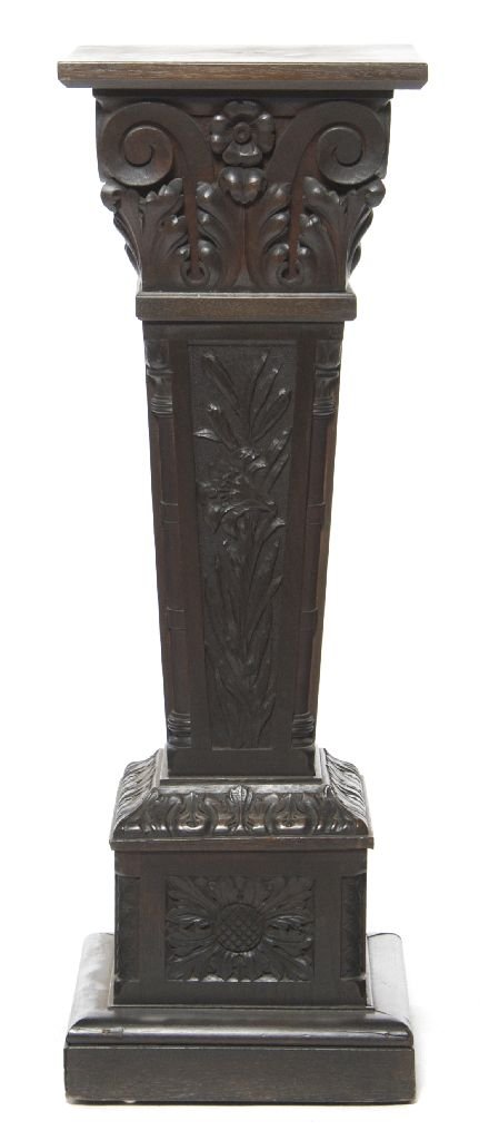 A Late Victorian Carved Pedestal, Height 35 1/4 inches.