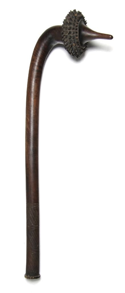 A Fijian Totokia or Beaked Club, Length 35 1/2 inc: A Fijian Totokia or Beaked Club, of typical form with spiked head and carved handle. Length 35 1/2 inches.