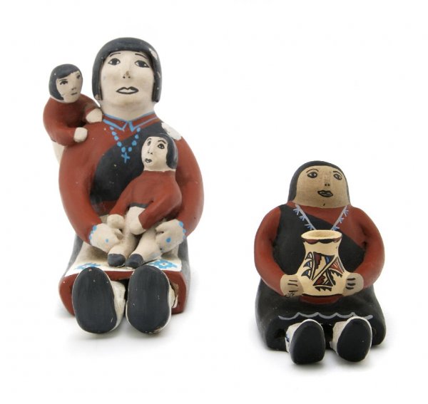 A Group of Two Jemez Pottery Story Tellers, Marie