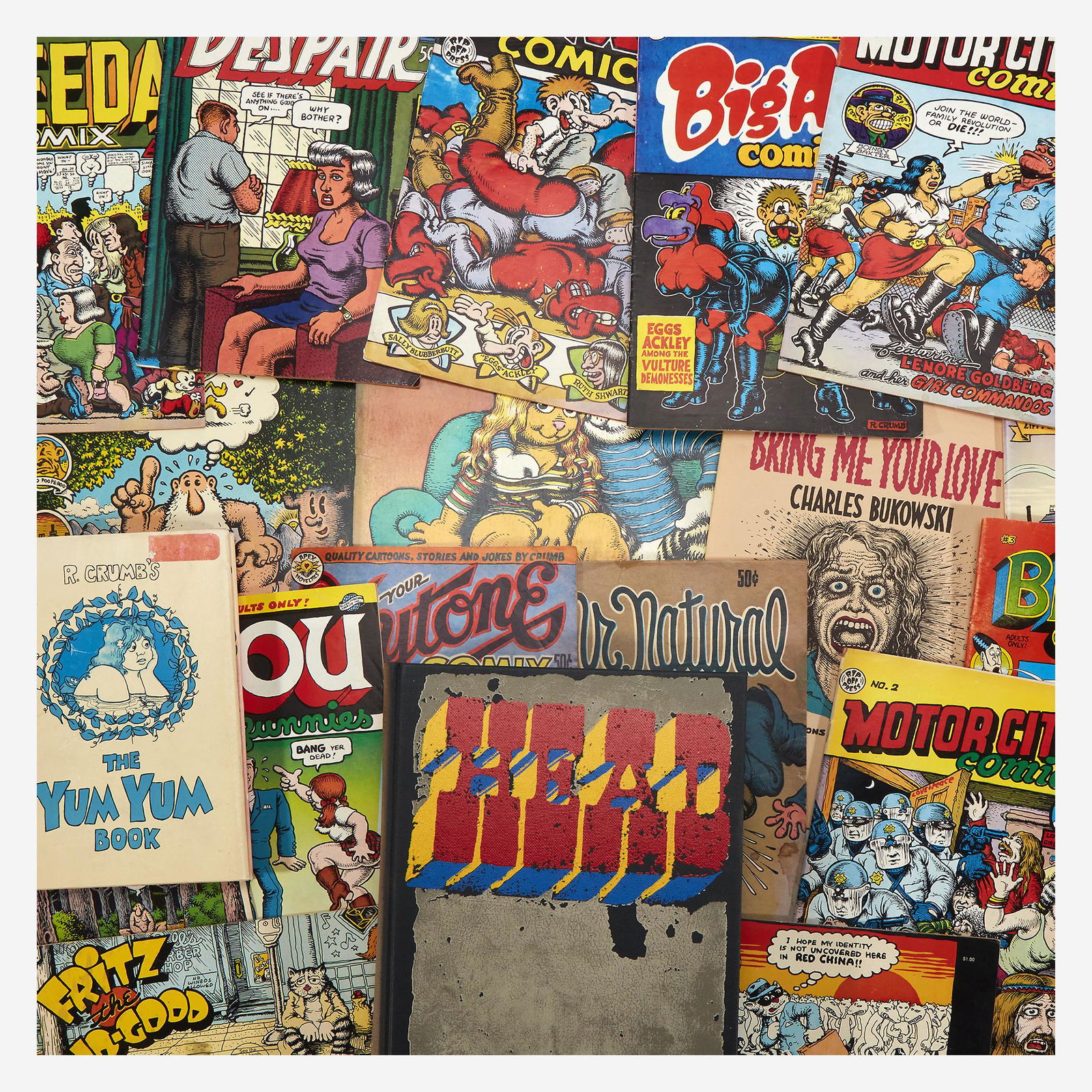 [Counter-Culture] Crumb, R(obert)., Group of 21 R.: [Counter-Culture] Crumb, R(obert). Group of 21 R. Crumb Titles Locations vary, 1969-83. Size and condition vary. Including: 1. Arcade, The Comics Revue Berkeley, California, Fall 1975. Vol. 1, No. 3.