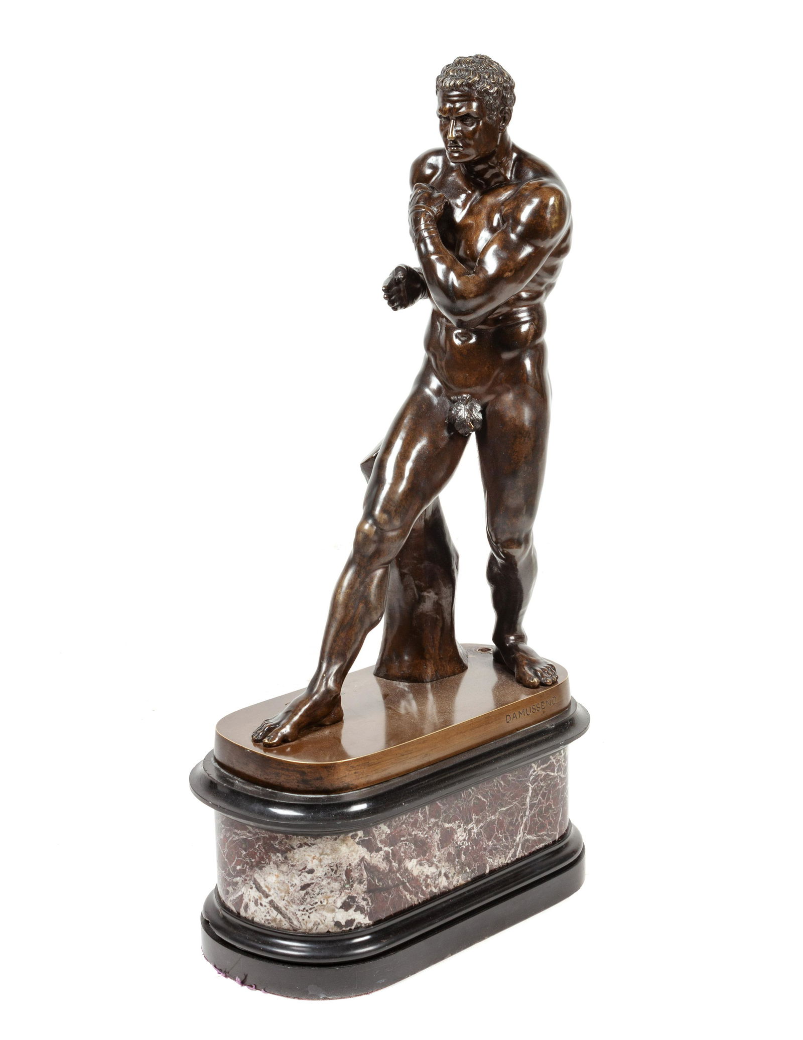 A Grand Tour Bronze Figure of a Gladiator on a Marble (1 of 4)