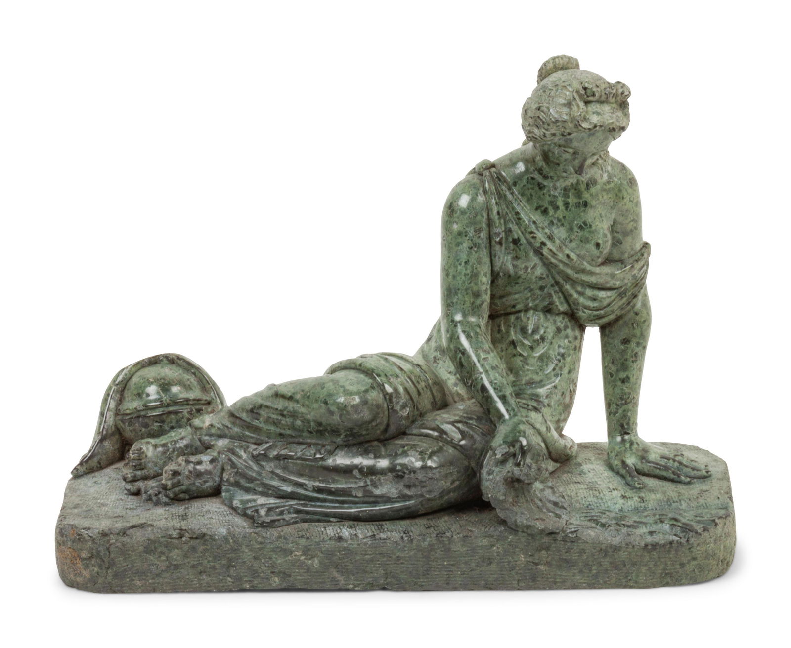 A Carved Marble Seated Figure of a Woman, After the (1 of 3)